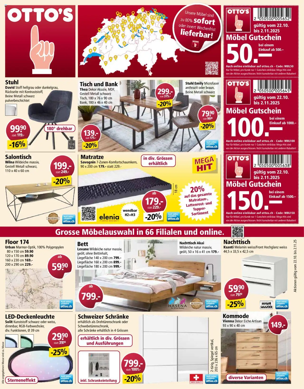 Otto's Aktionen – gültig ab 22.10.2025 | Seite: 9 | Produkte: Nachttisch, Spiegel, Lattenrost, Bett