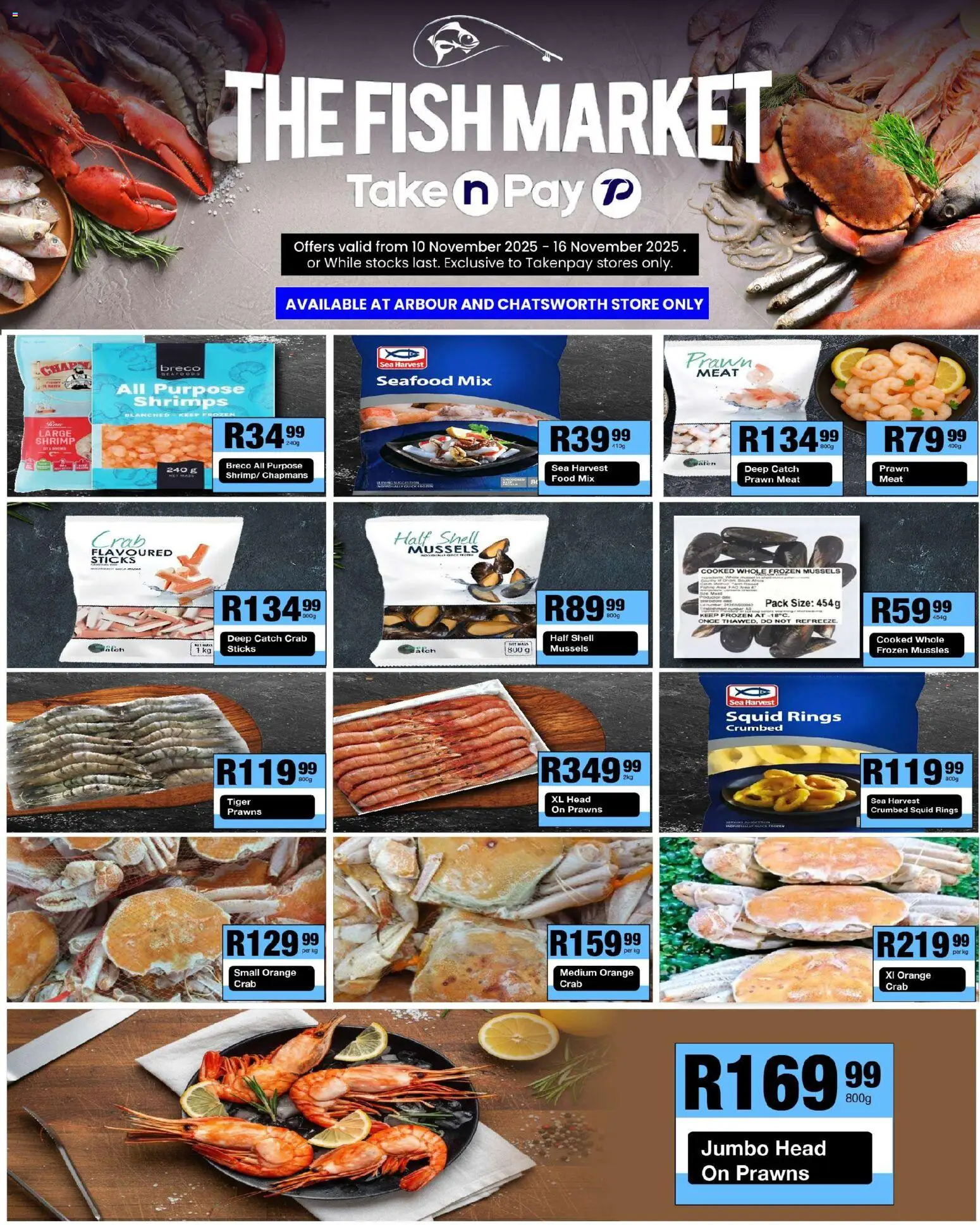New Take n Pay catalogue – valid from 10.11.2025 | Page: 19 | Products: Hat, Fish, Seafood