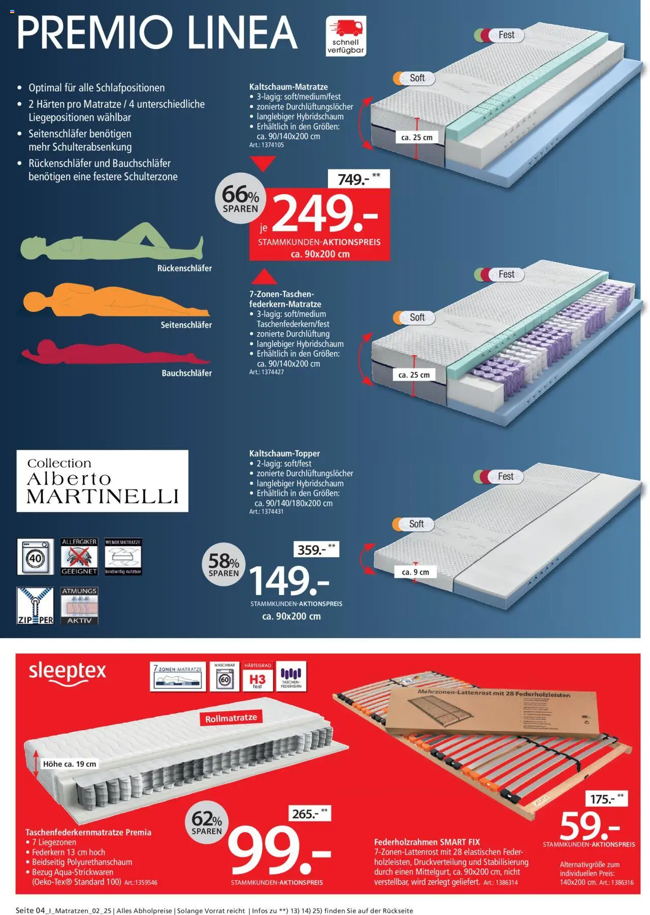 Zurbrüggen Matratzen Spezial - gültig ab dem 16.07.2025 | Seite: 4 | Produkte: Matratze