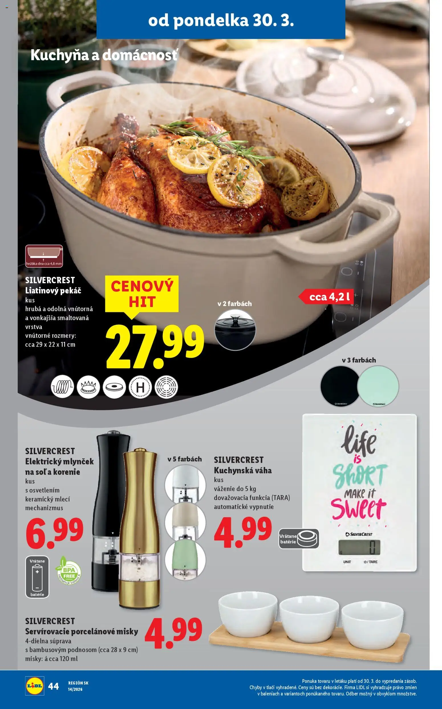 Nové Lidl akcie – leták je platný od 30.03.2026 | Strana: 62 | Produkty: Kuchyňa, Soľ, Mlynček