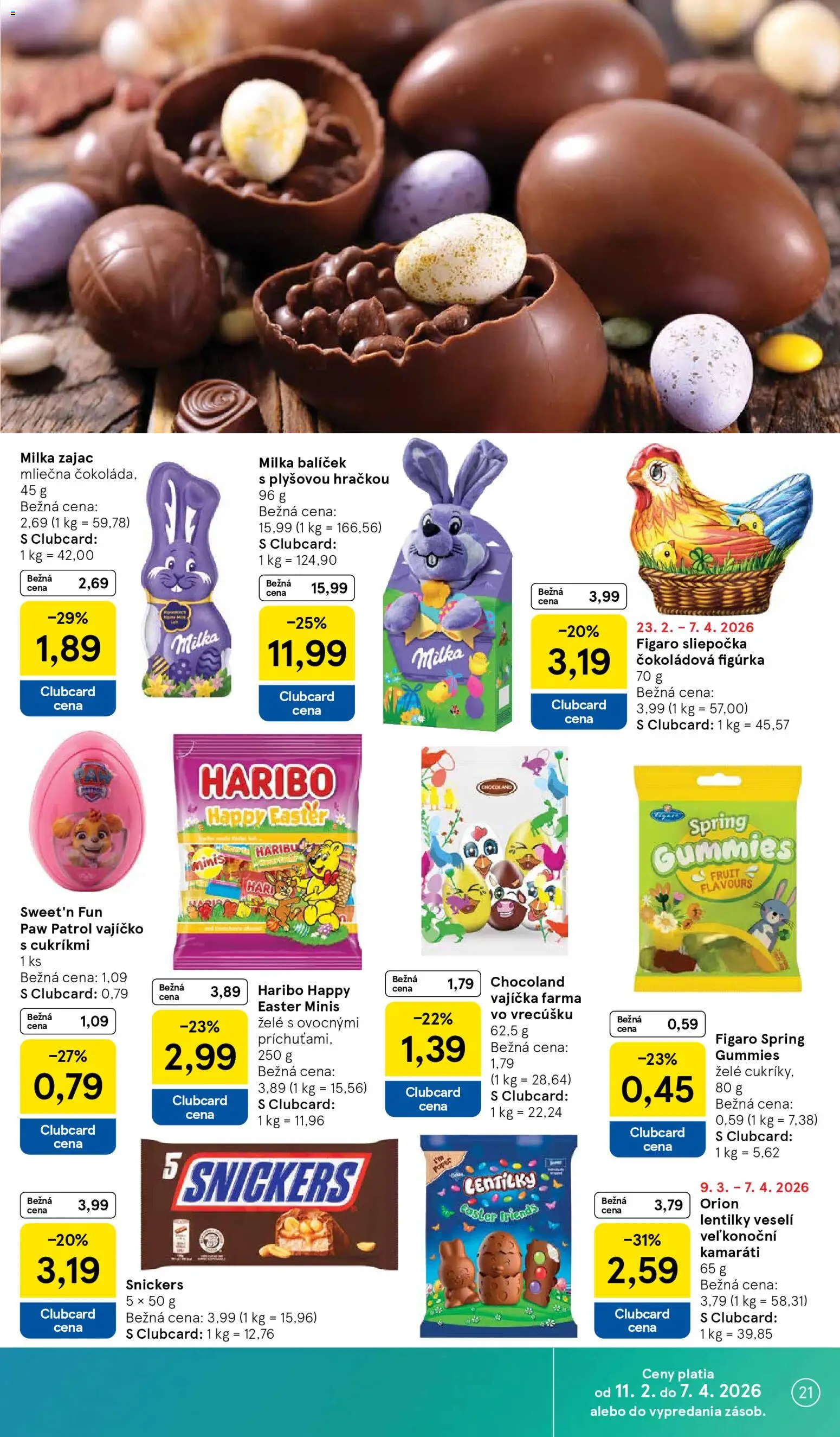Nové Tesco akcie – leták je platný od 18.03.2026 | Strana: 21 | Produkty: Milka
