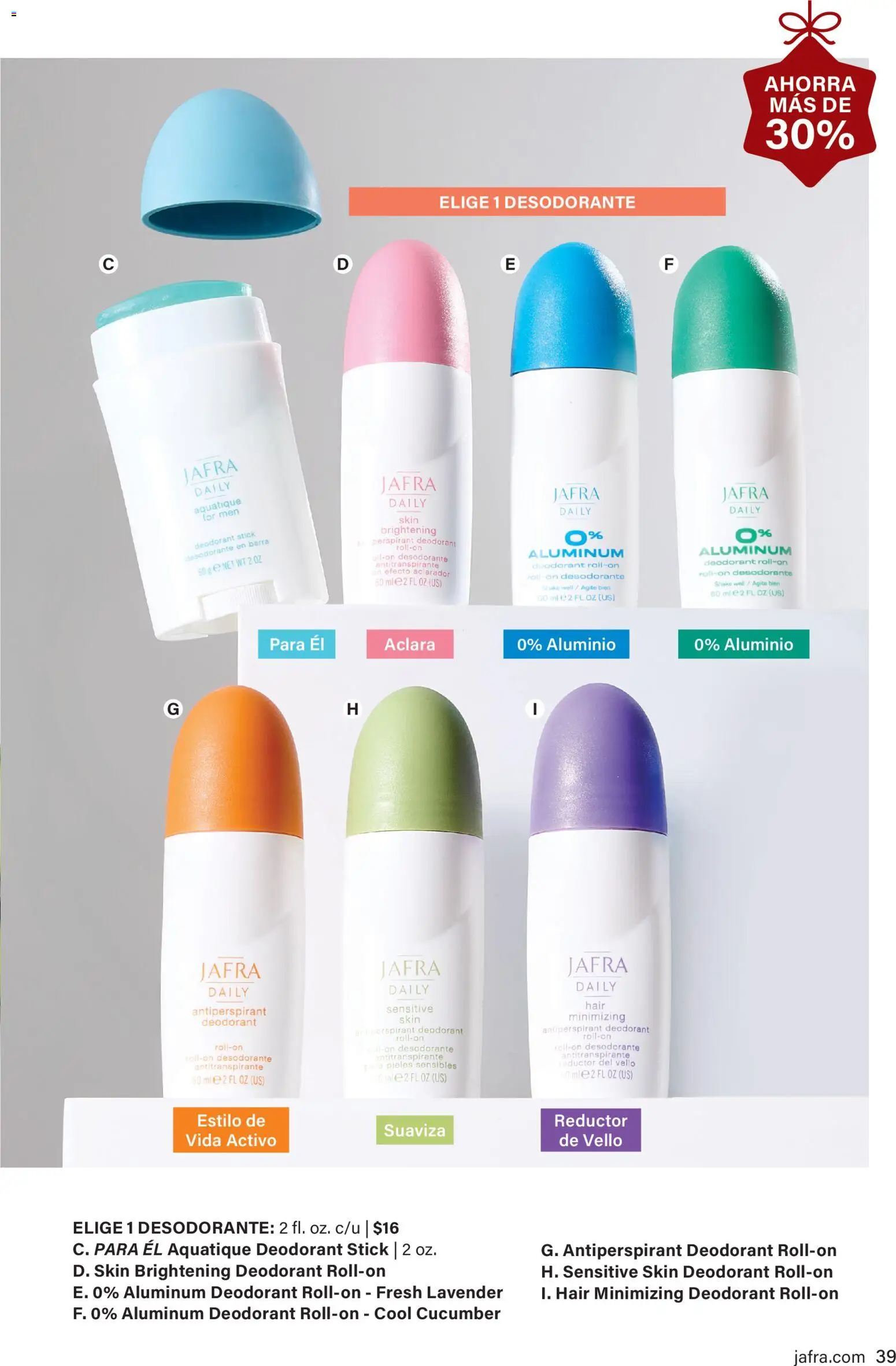 JAFRA folleto │ válido desde el 01.12.2025 | Página: 39 | Productos: Desodorante, Antitranspirante