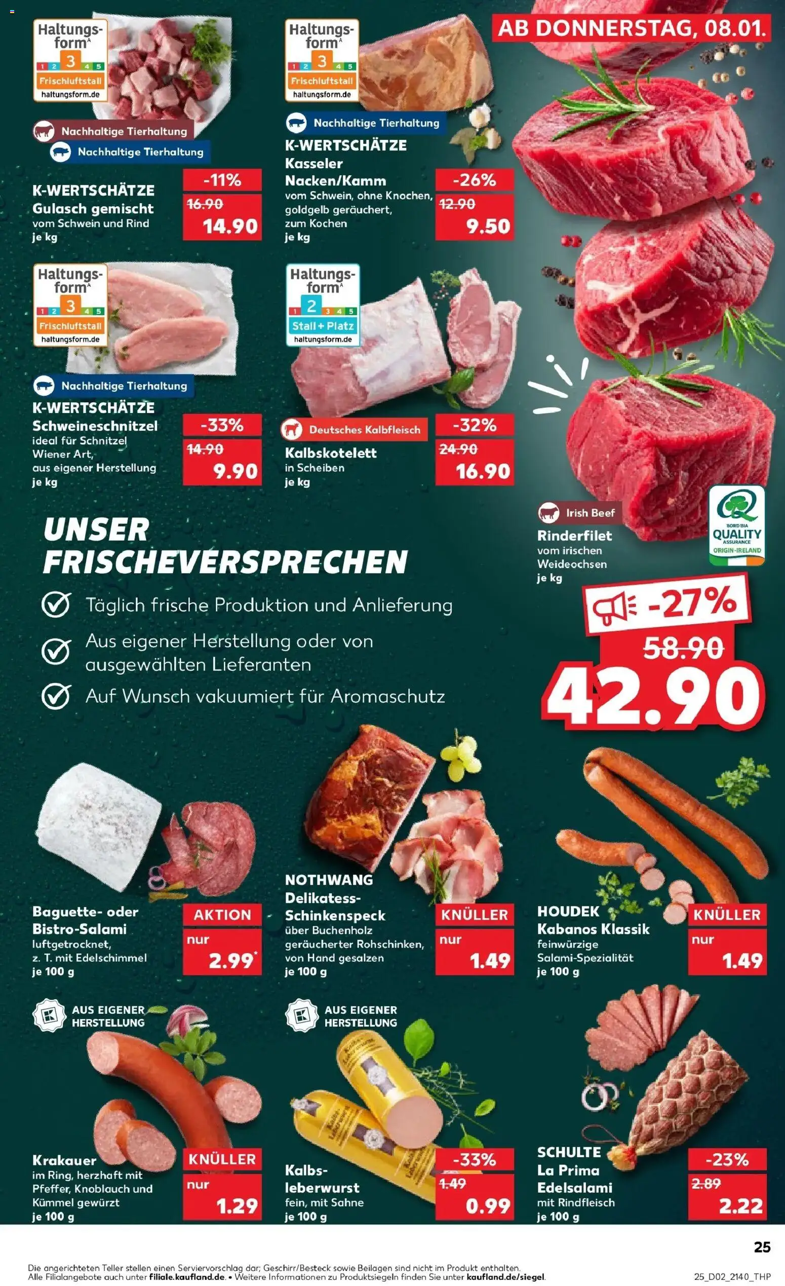 Kaufland prospekt Aalen	 – gültig ab 08.01.2026 | Seite: 25 | Produkte: Rinderfilet, Baguette, Gulasch, Rindfleisch