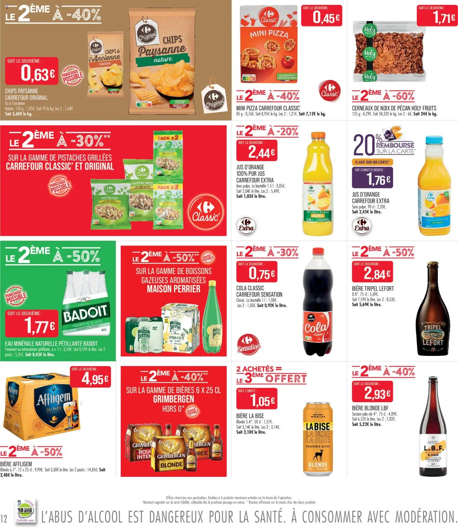 {H1} | Page: 12 | Produits: Pizza, Jus, Bière, Noix