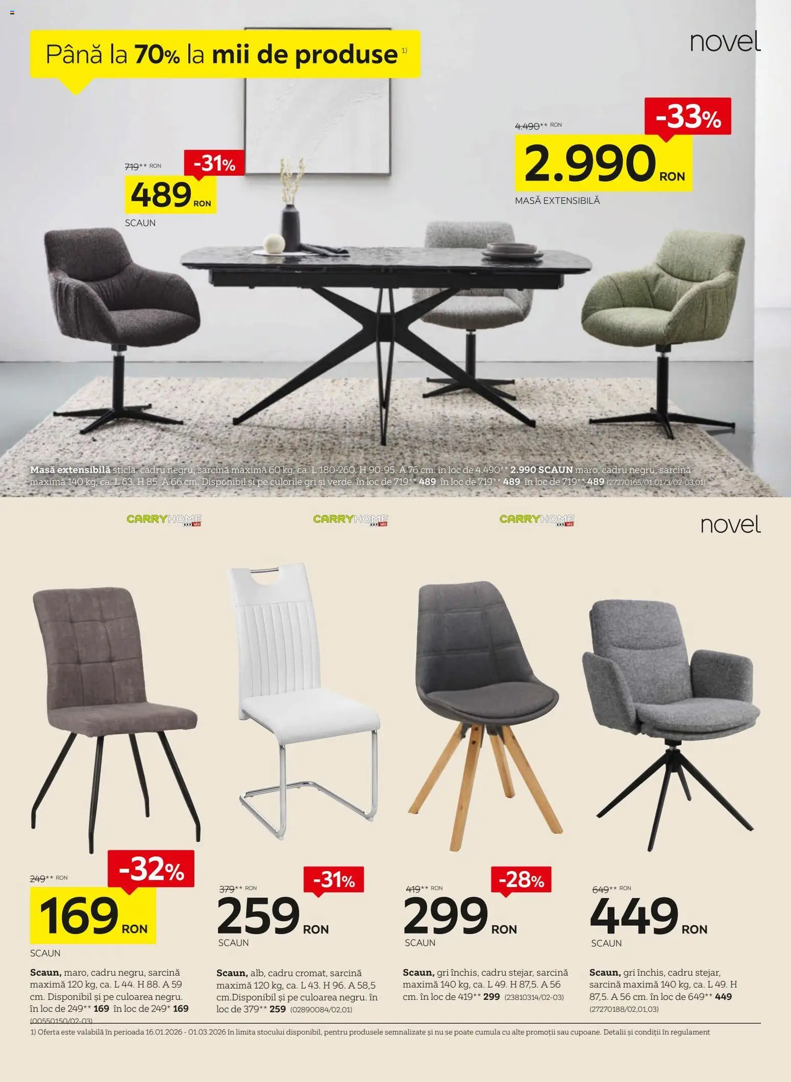 Noul catalog XXXLutz – valabil de la 19.01.2026 | Pagină: 4 | Produse: Masă, Scaun