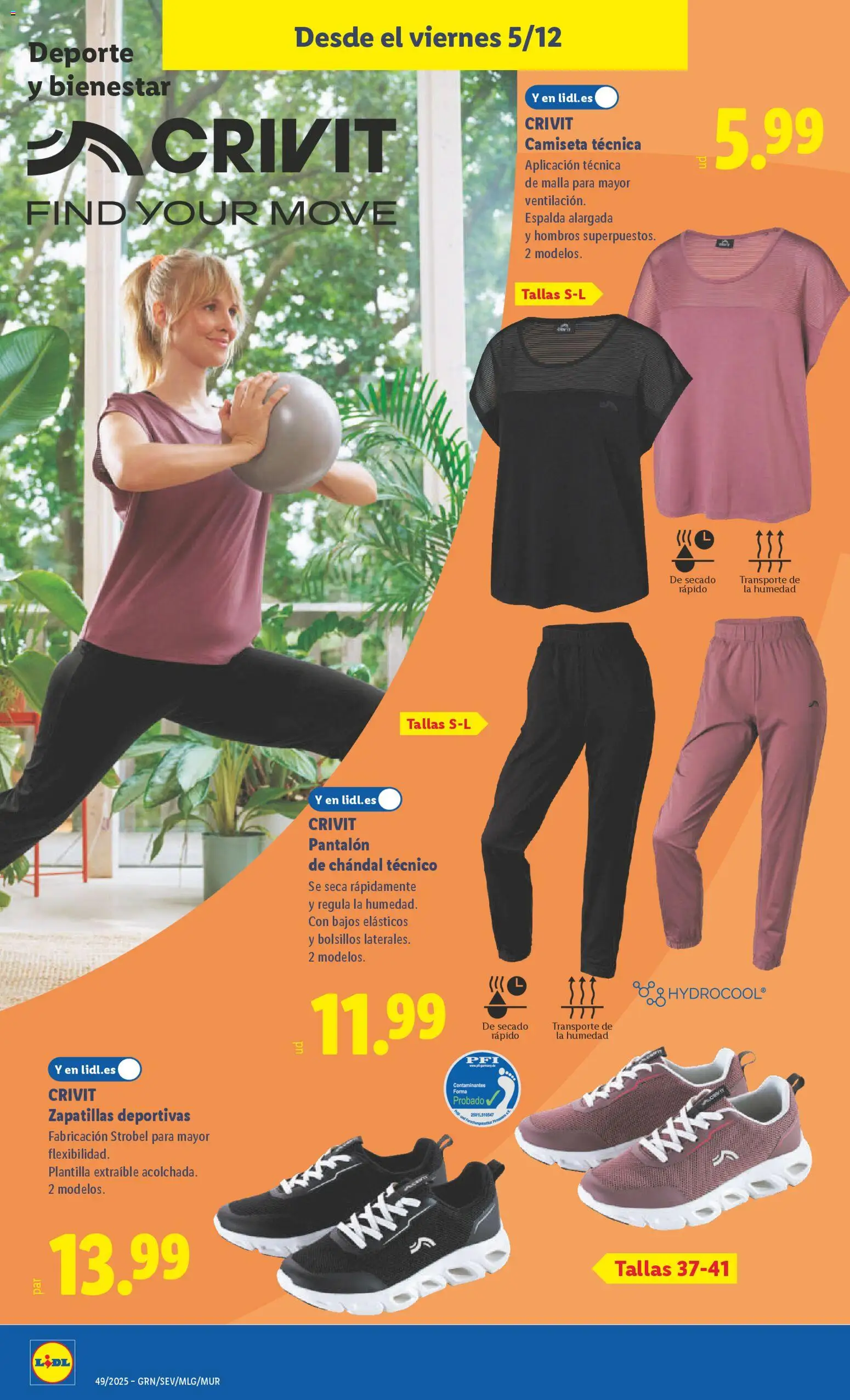 Lidl folleto de bazar │ válido desde el 01.12.2025 | Página: 34 | Productos: Zapatillas deportivas, Zapatillas, Pantalón de chándal