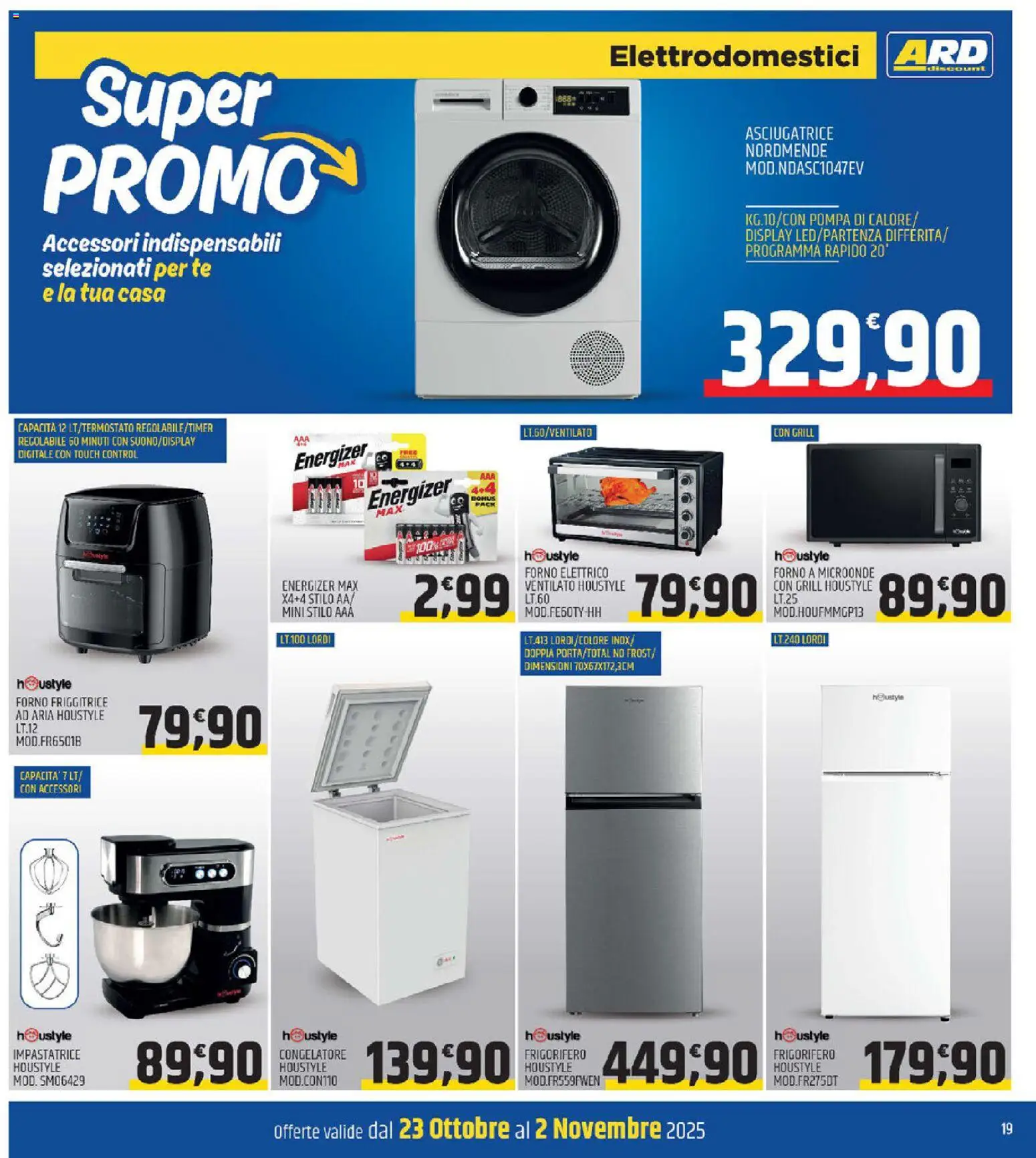 Volantino ARD Discount del 23.10.2025 | Pagina: 19 | Prodotti: Microonde, Impastatrice, Forno a microonde, Forno