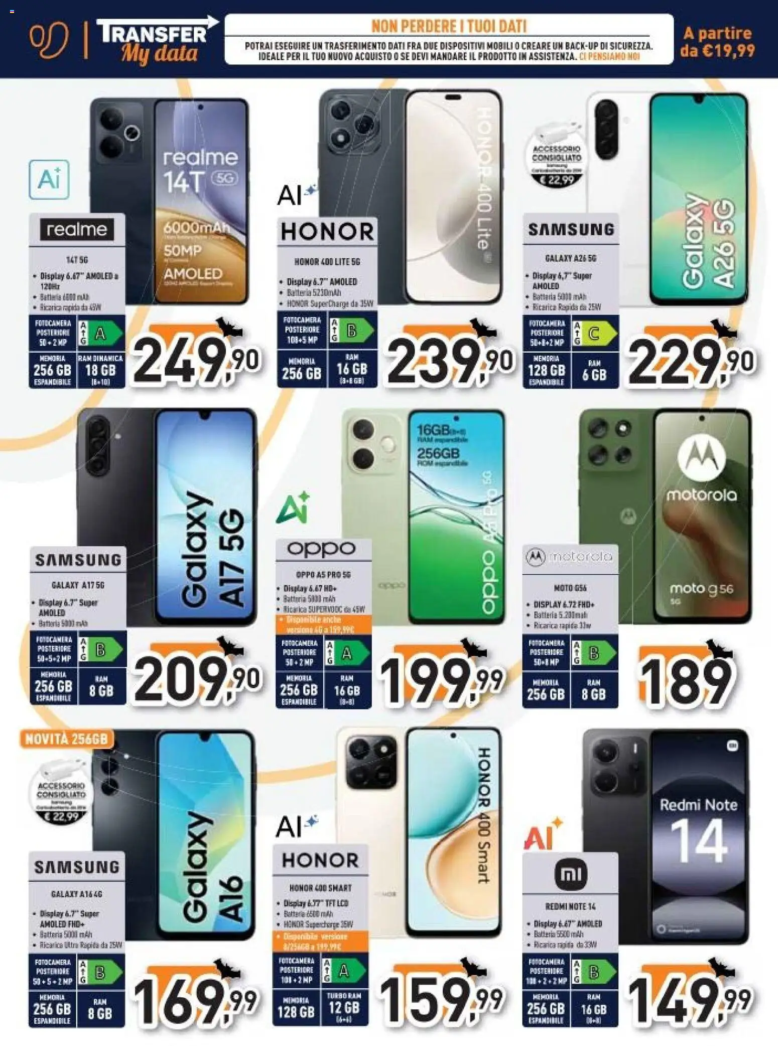 Volantino Unieuro del 27.10.2025 | Pagina: 12 | Prodotti: Data, Batteria, Batterie, Samsung