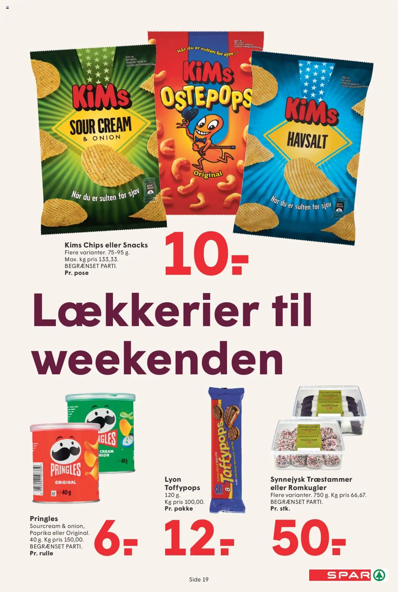 Spar tilbudsavis – gyldig fra 03.10.2025 | Side: 19 | Produkter: Chips, Romkugler, Paprika
