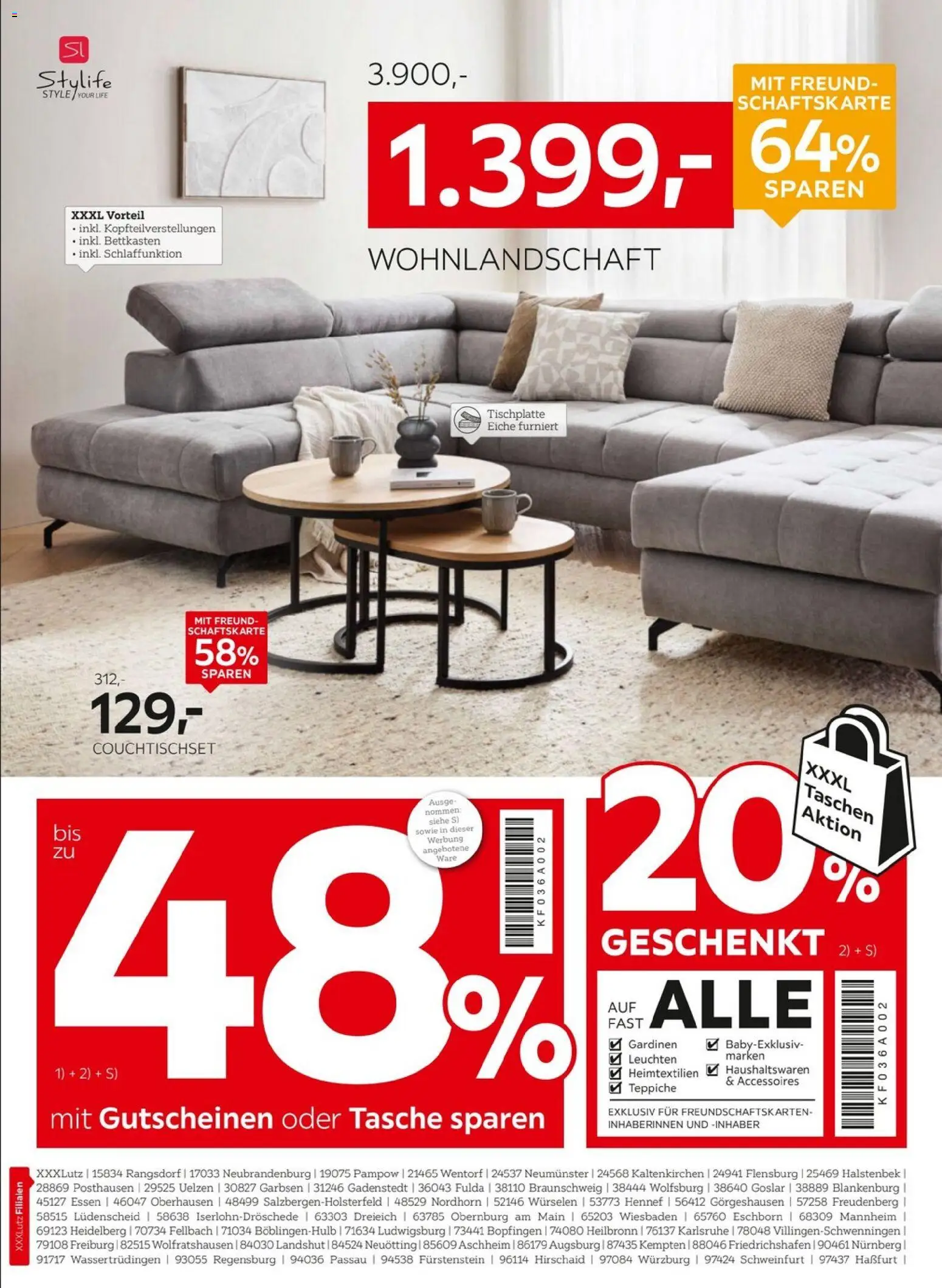 XXXLutz Nr. 1 beim Preis – gültig ab 11.04.2026 | Seite: 2 | Produkte: Tasche, Wohnlandschaft