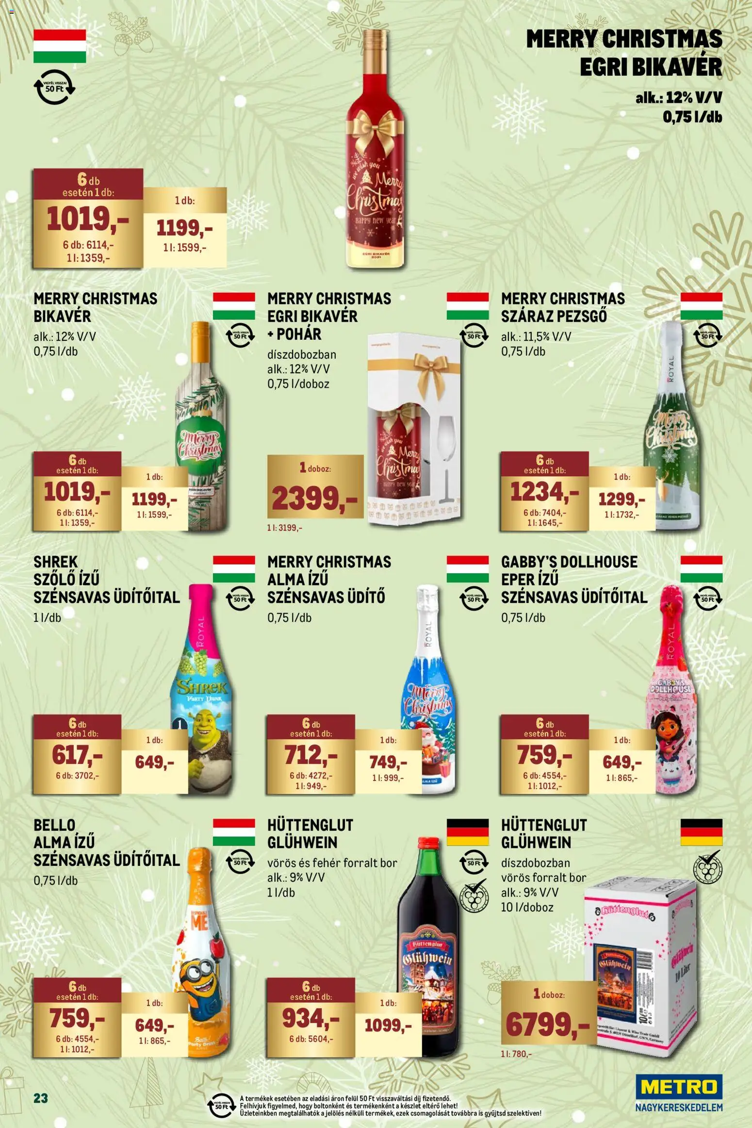 Metro akciós ujság - amely érvényes a következő dátumtól: 01.12.2025 | Oldal: 23 | Termékek: Szőlő, Doboz, Pohár, Só