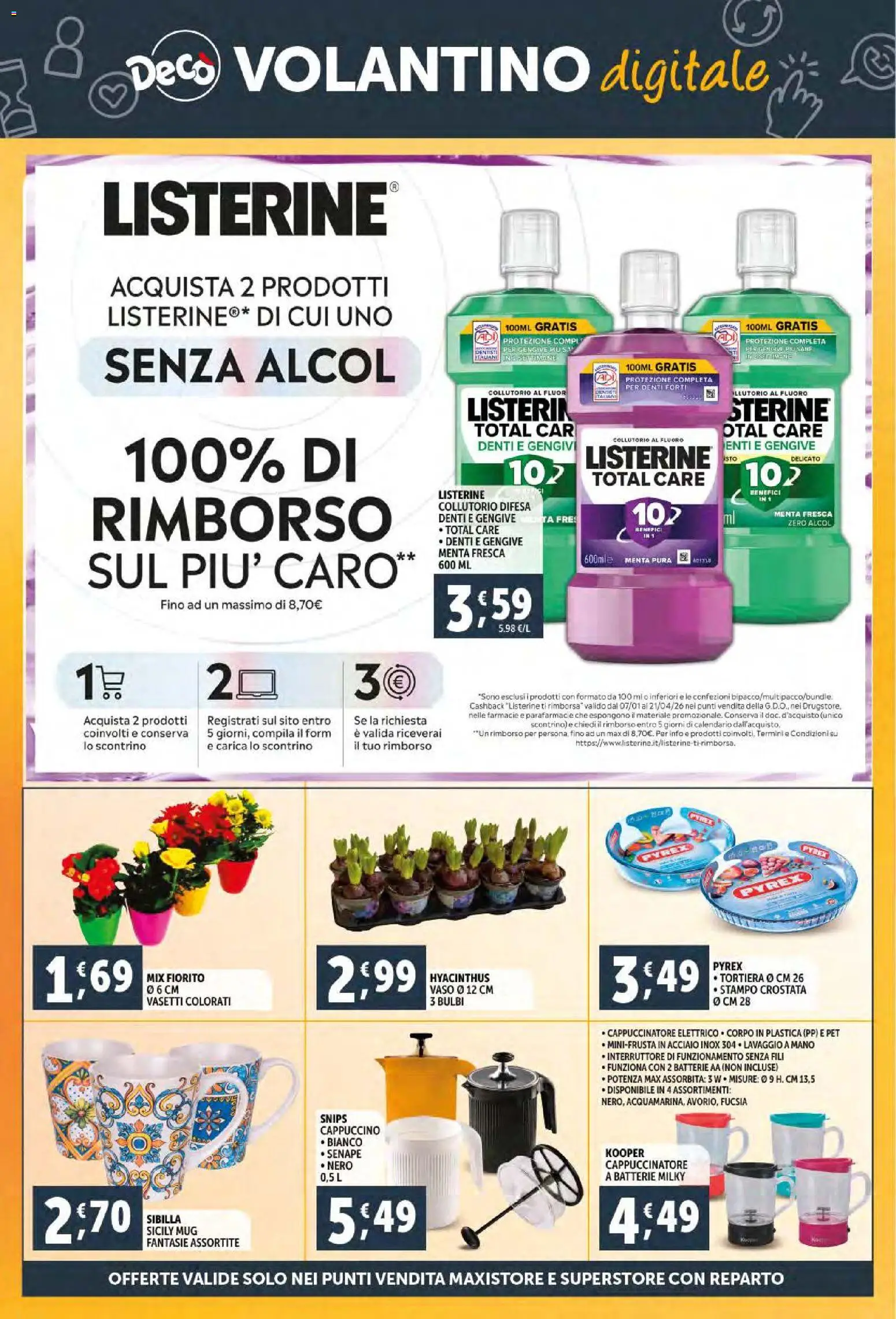 Volantino Decò del 20.01.2026 | Pagina: 30 | Prodotti: Collutorio, Senape, Batterie, Vaso