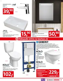 Bauhaus leták platný od 12.01.2026 | Strana: 21 | Produkty: Zrkadlo, Geberit, Led