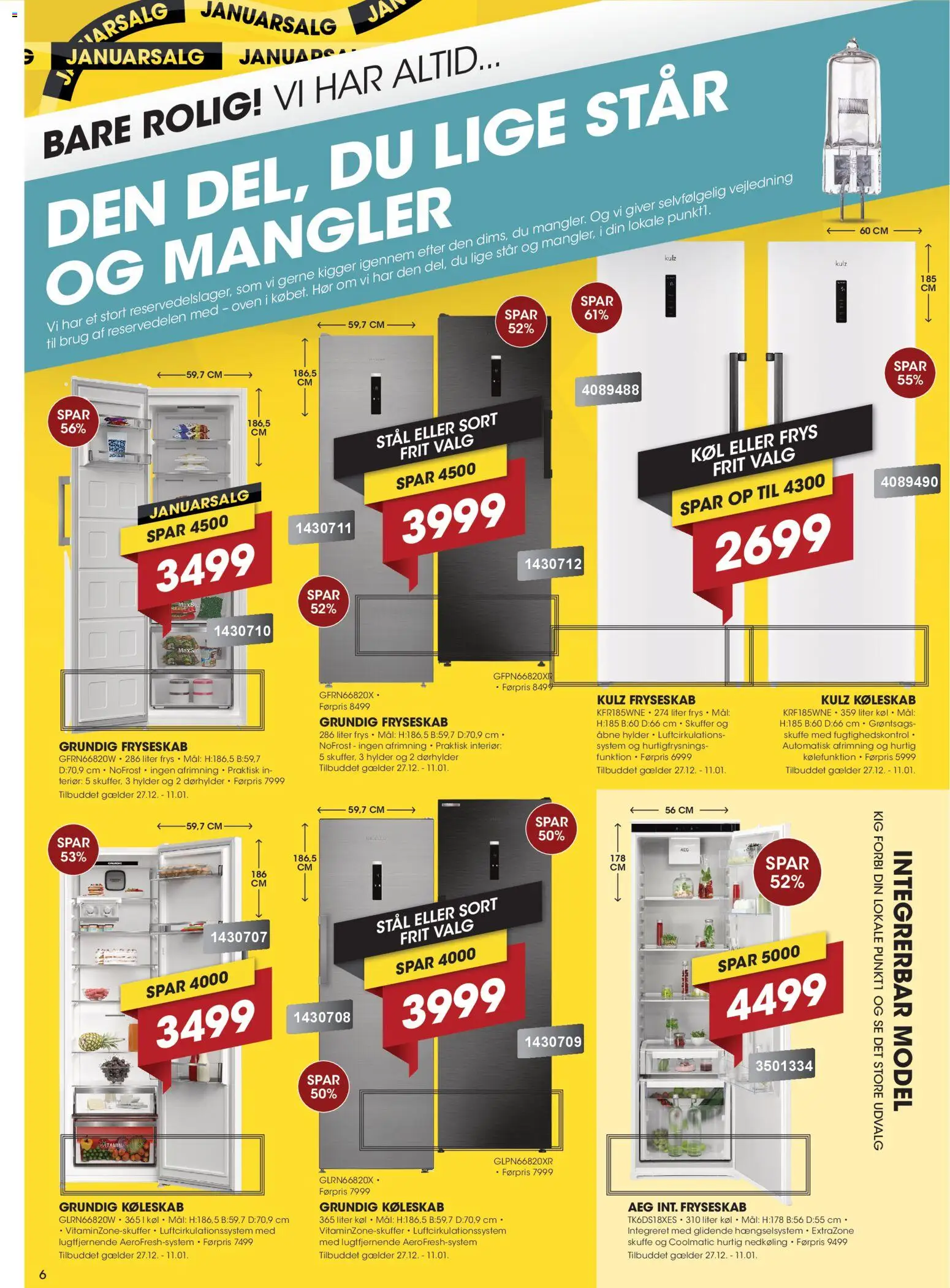 Punkt1 tilbudsavis – gyldig fra 27.12.2025 | Side: 6 | Produkter: Æg, Søm, Køleskab