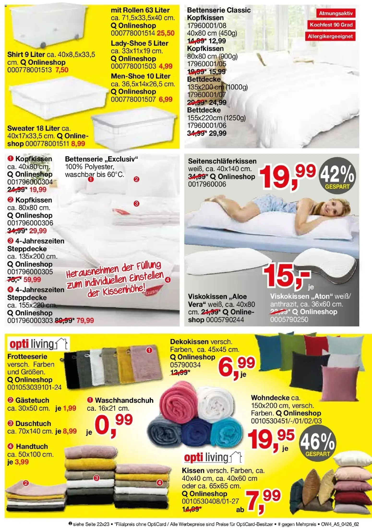 Angebote - Für Zuhause-Liebhaber – gültig ab 01.04.2026 | Seite: 63 | Produkte: Shirt, Kissen, Bettdecke, Kopfkissen