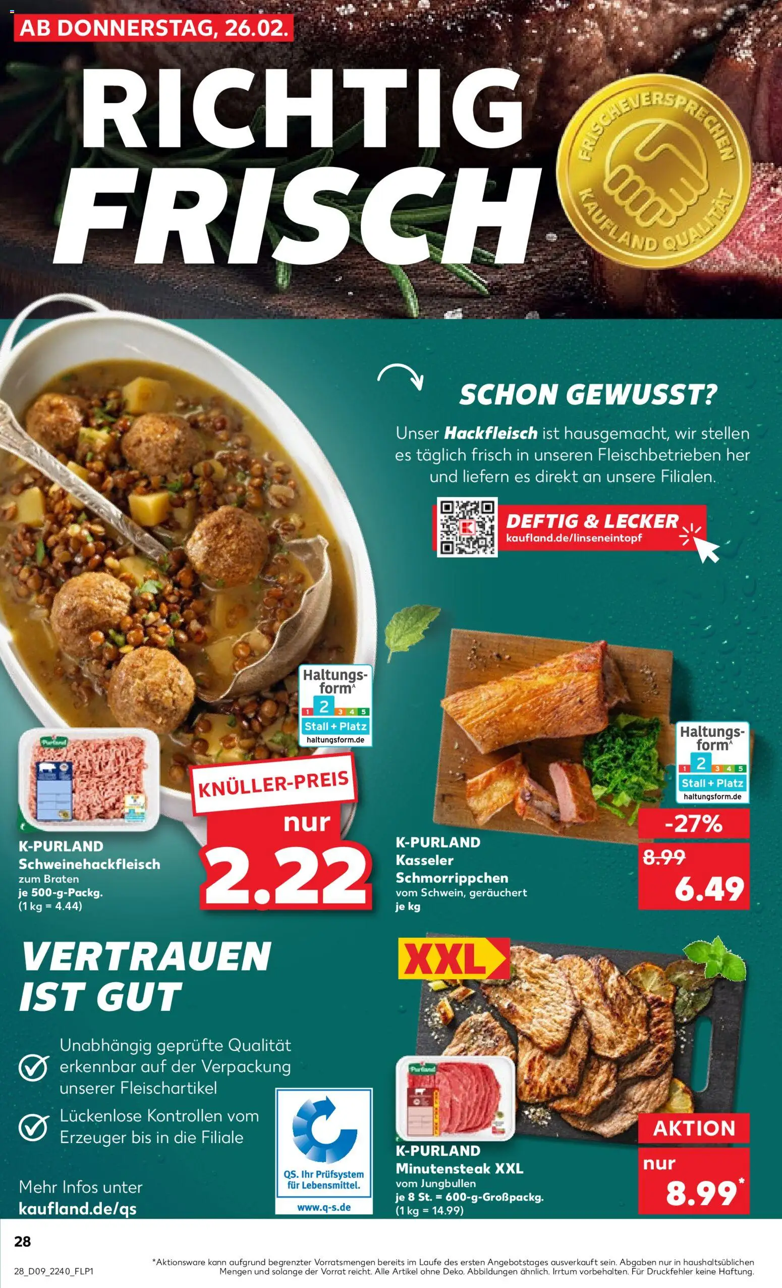 Kaufland prospekt Stuttgart	 – gültig ab 26.02.2026 | Seite: 28 | Produkte: Hackfleisch