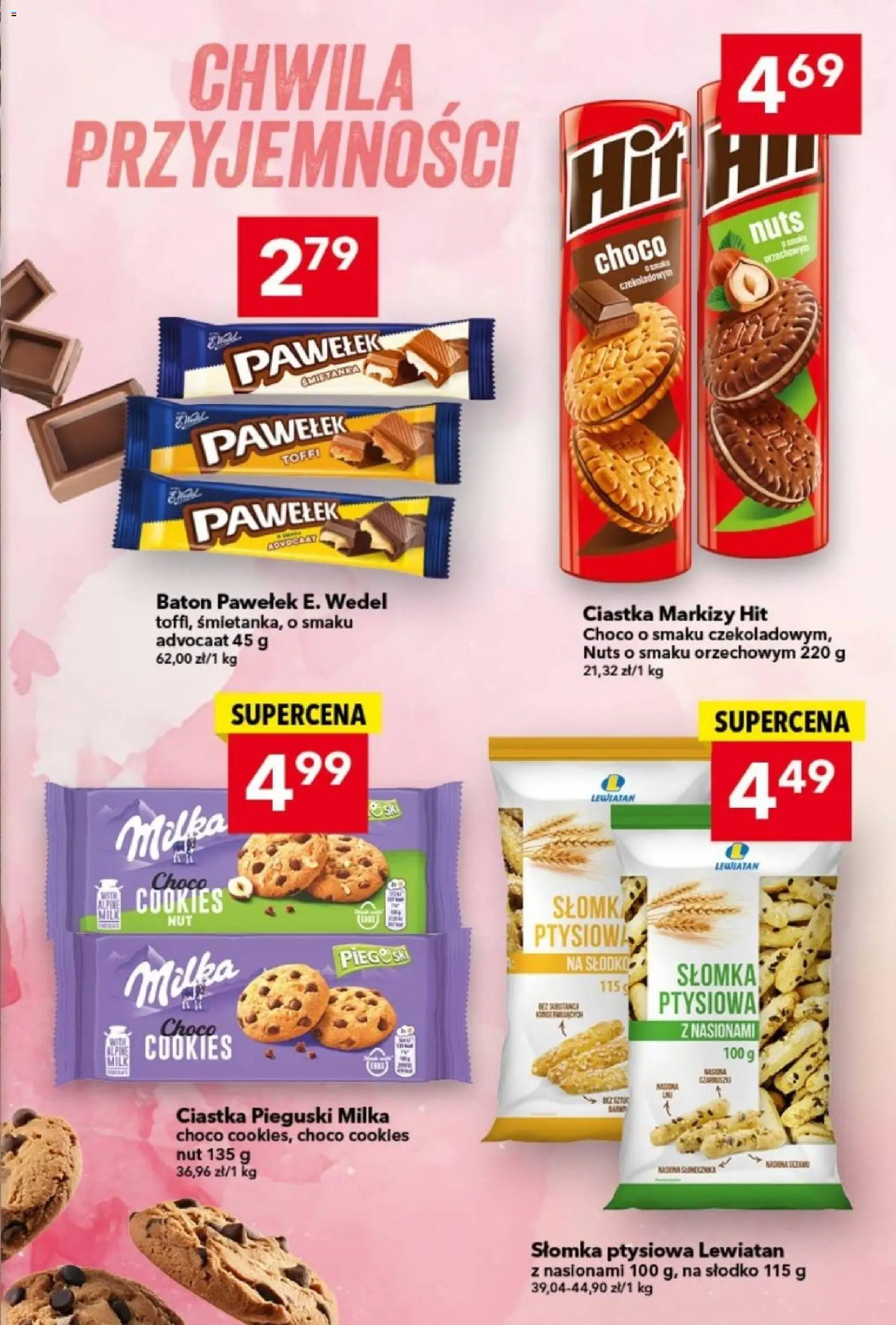 Lewiatan gazetka od 20.11.2025 | Strona: 13 | Produkty: Słomka ptysiowa, Milka, Baton, Ciastka