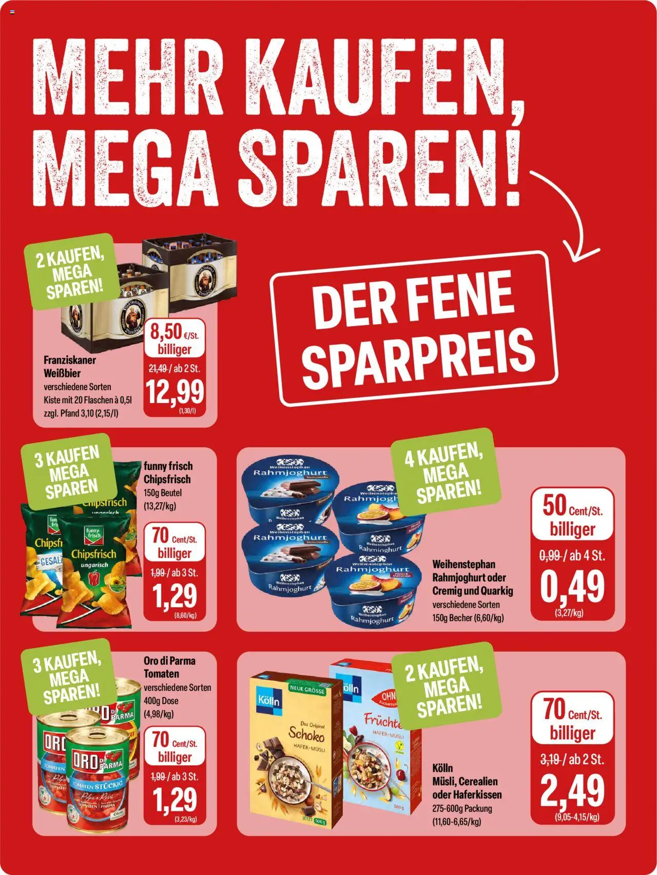 Feneberg Angebote - gültig ab dem 07.08.2025 | Seite: 10 | Produkte: Franziskaner, Kolln, Weißbier, Oro di parma