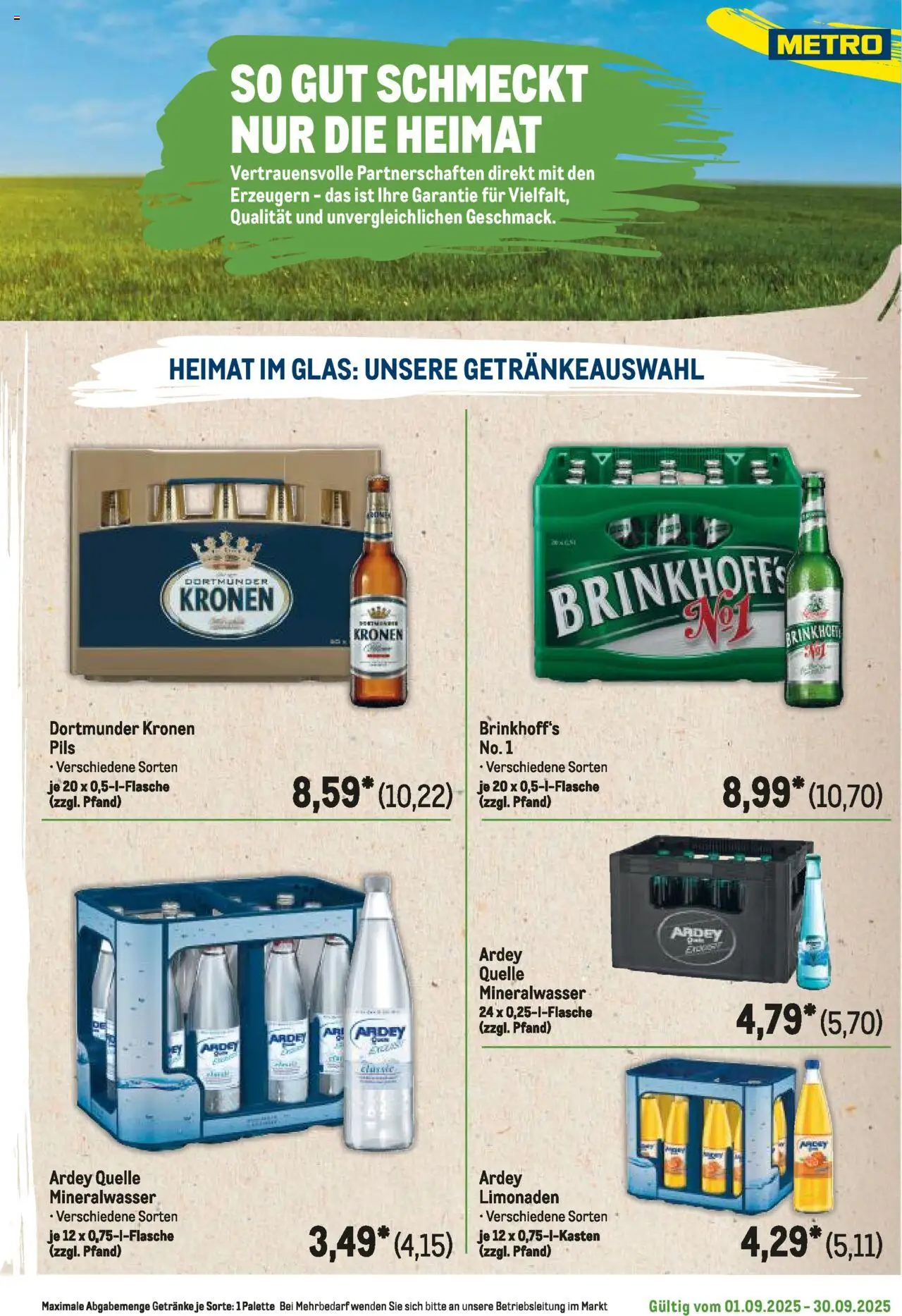 Metro Regionaler Flyer - gültig ab dem 01.09.2025 | Seite: 35 | Produkte: Pils, Mineralwasser