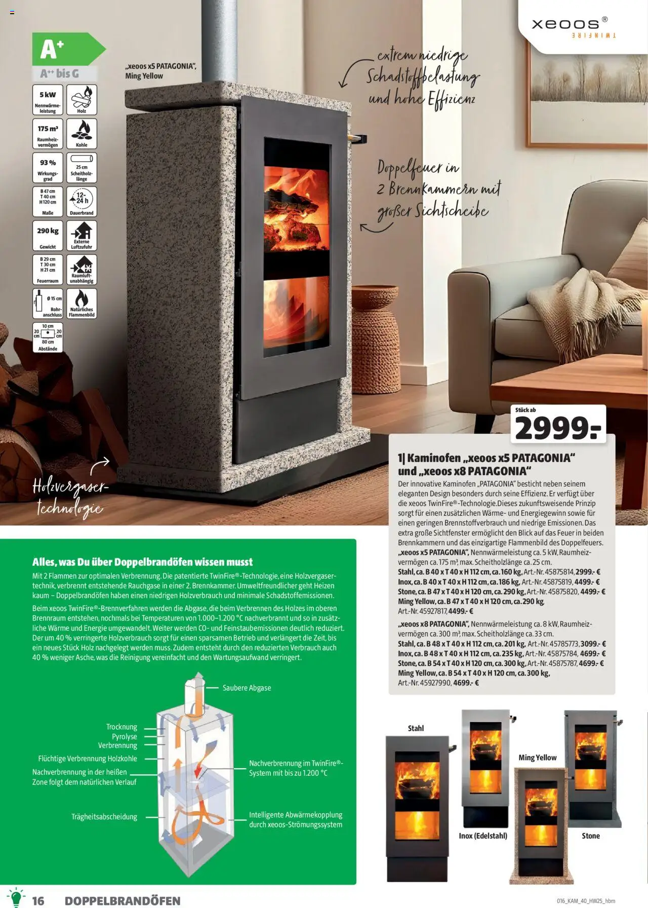 Hagebau Kaminöfen - gültig ab dem 07.07.2025 | Seite: 16 | Produkte: Gewicht, Kaminofen