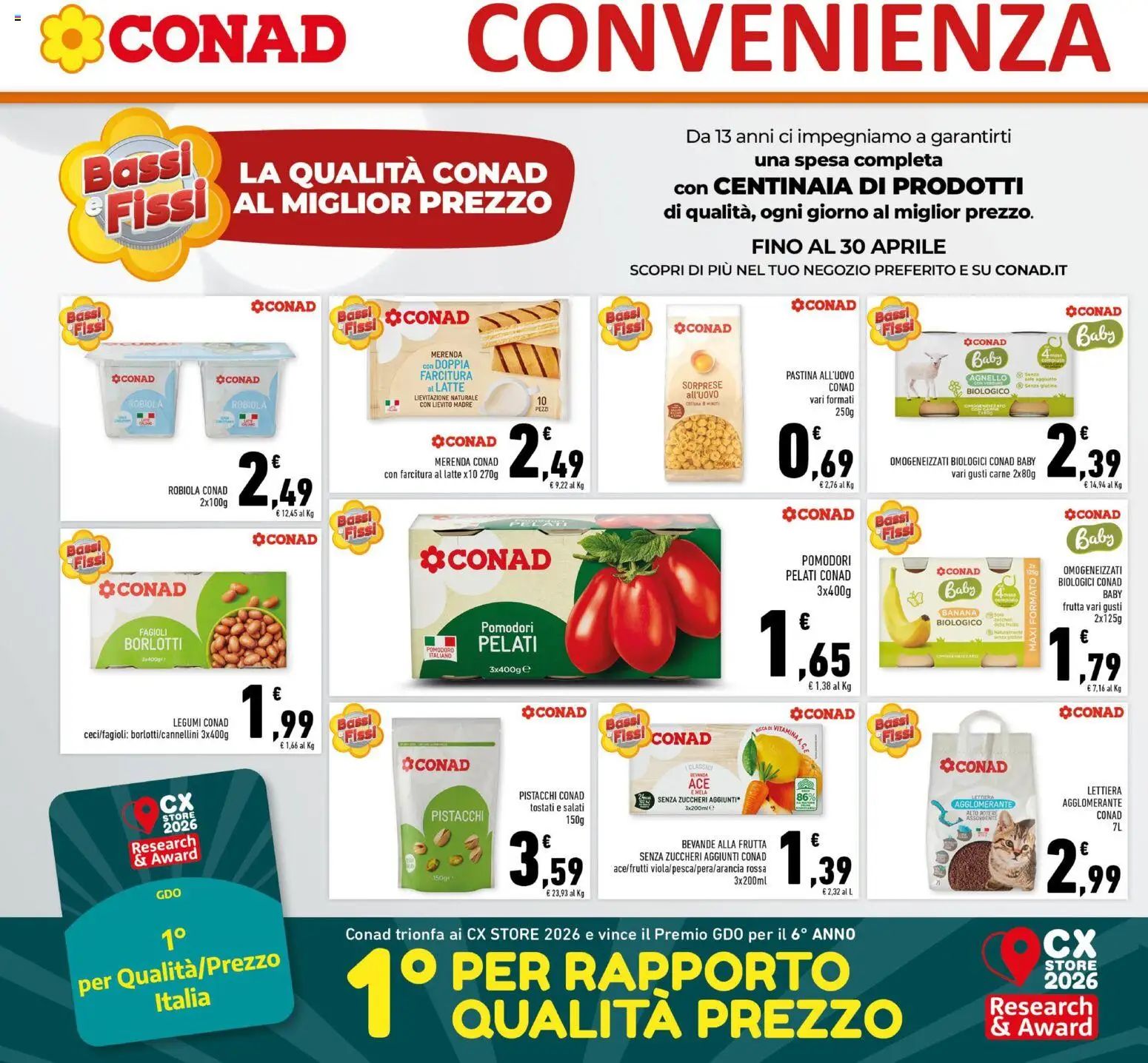 Volantino Conad del 22.04.2026 | Pagina: 18 | Prodotti: Pomodoro, Latte, Pomodori, Agnello