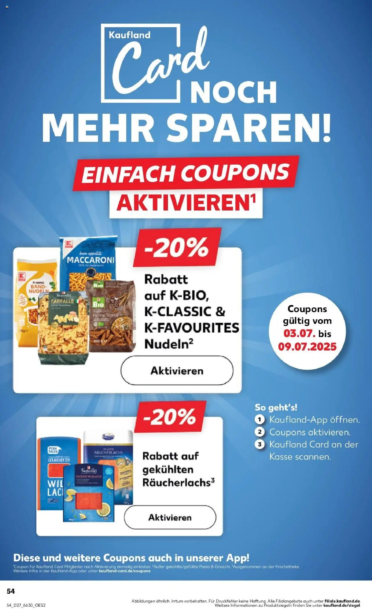 Kaufland prospekt Gummersbach	 - gültig ab dem 03.07.2025 | Seite: 54 | Produkte: Räucherlachs, Pasta, Nudeln