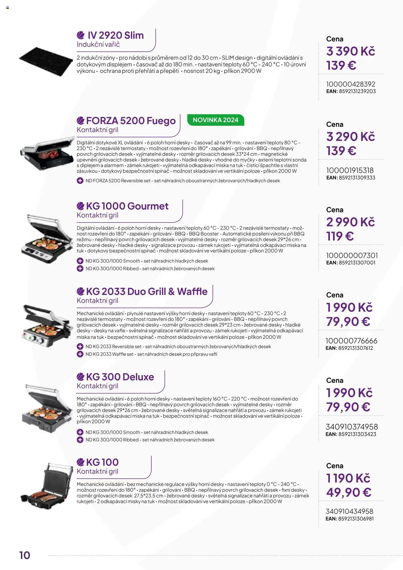 Expert elektro katalog - ECG - Malé domácí spotřebiče od 01.10.2024 | Strana: 10 | Produkty: Nádobí, Miska, Gril, Vařič
