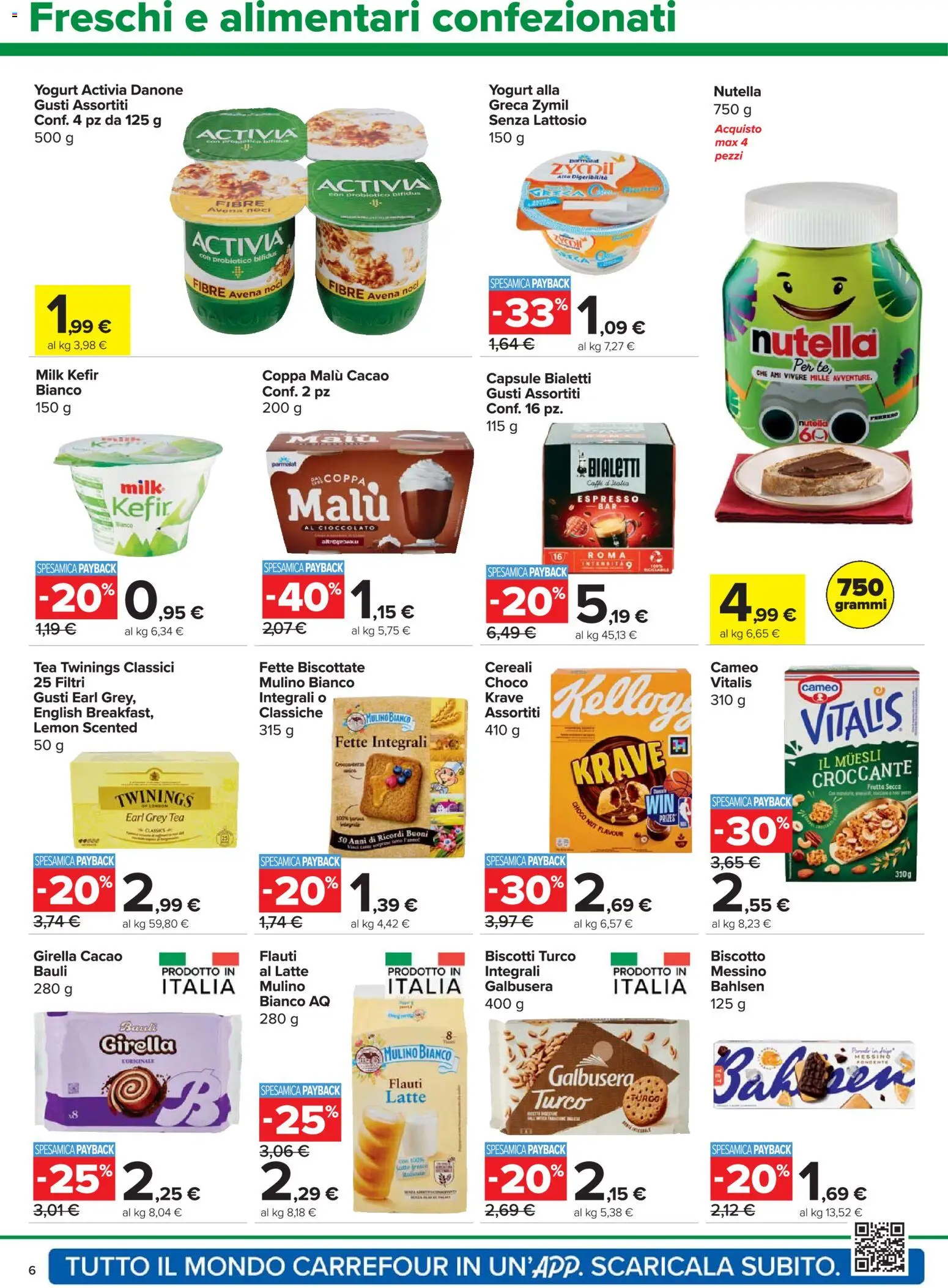 Volantino Carrefour del 06.11.2025 | Pagina: 6 | Prodotti: Yogurt, Frutta, Noci, Cacao