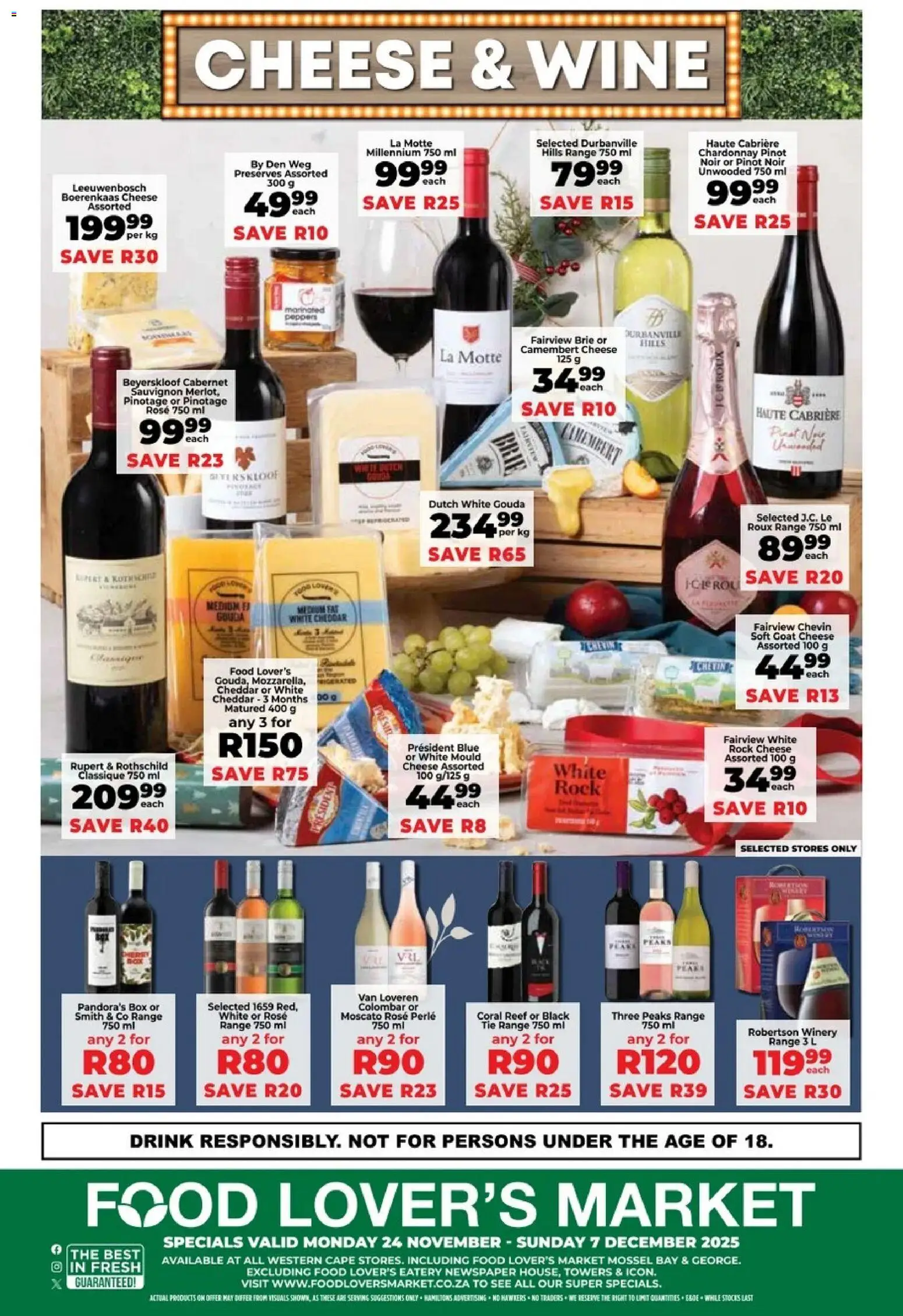 New Food Lover's Market catalogue – valid from 14.11.2025 | Page: 16 | Products: Box, Cheese, Wine, Peach