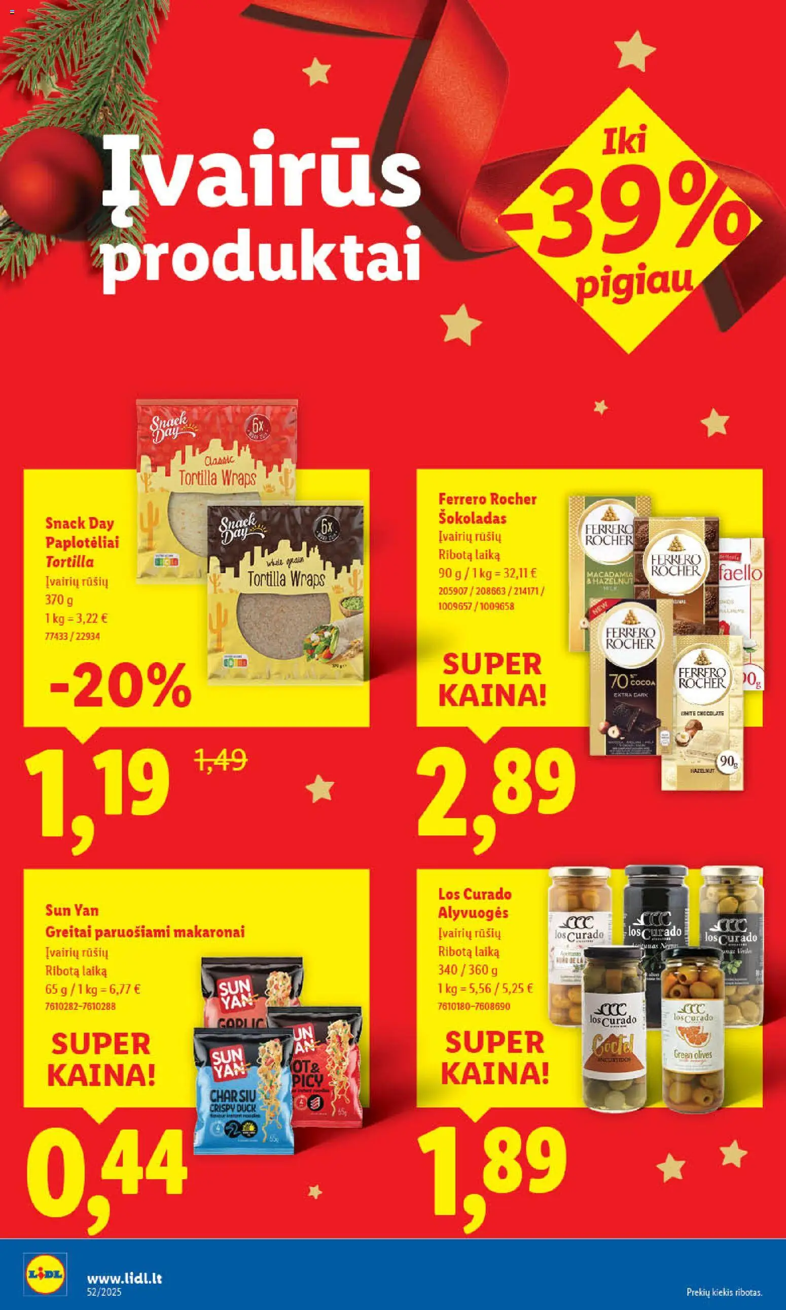 LIDL akcijos nuo 26.12.2025 | Puslapis: 36 | Prekių: Šokoladas, Greitai paruošiami makaronai, Makaronai