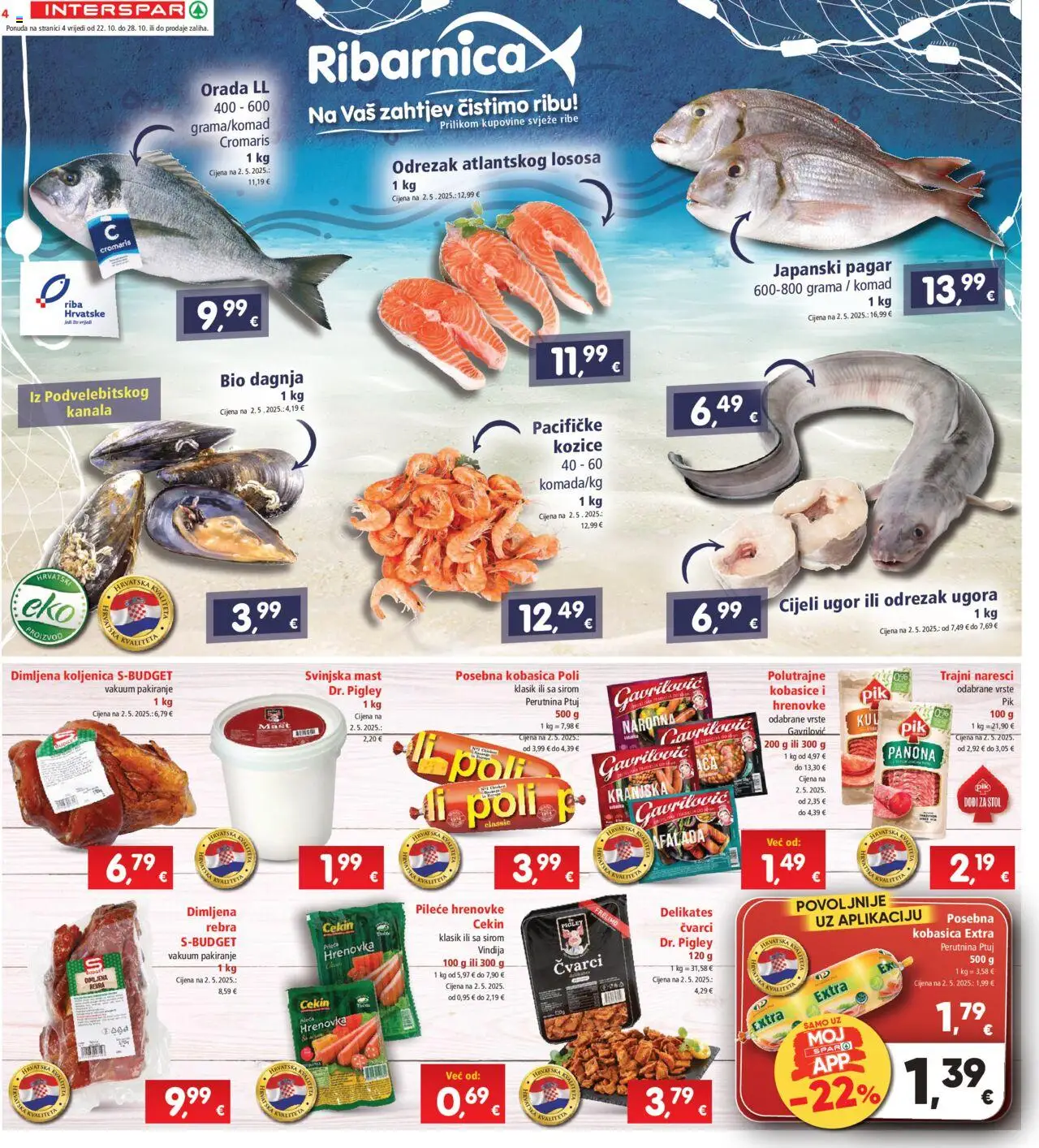 Interspar katalog | vrijedi od 22.10.2025 | Stranica: 6 | Proizvodi: Vindija, Čvarci, Stol, Perutnina Ptuj