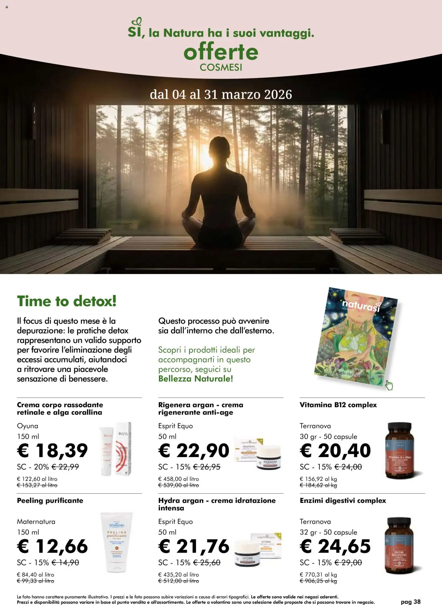 Volantino Natura Sì del 04.03.2026 | Pagina: 38 | Prodotti: Crema, Peeling, Tè