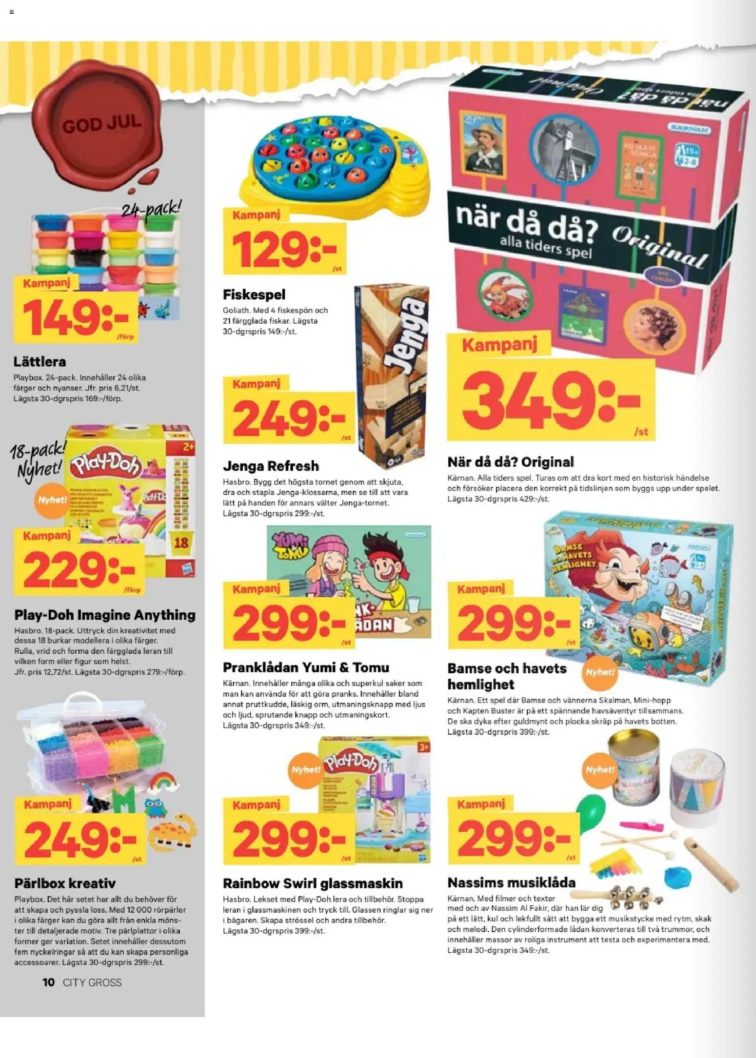 City Gross reklamblad aktuell från 22.12.2025 | Sida: 18 | Produkter: Glassmaskin, Ljus, Spel