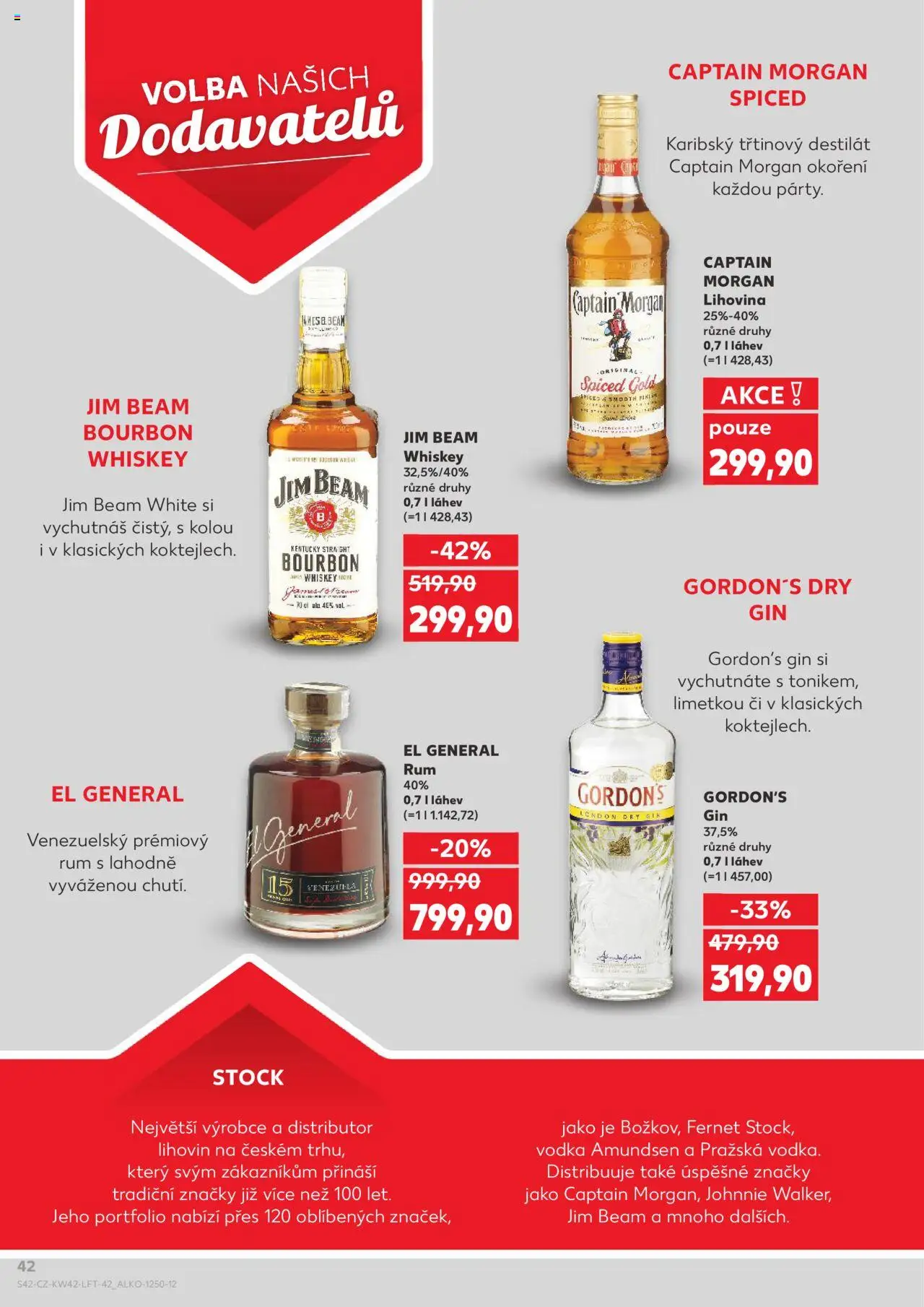 Kaufland leták - Chomutov od 15.10.2025 | Strana: 42 | Produkty: Rum, Morgan, London dry gin, Fernet