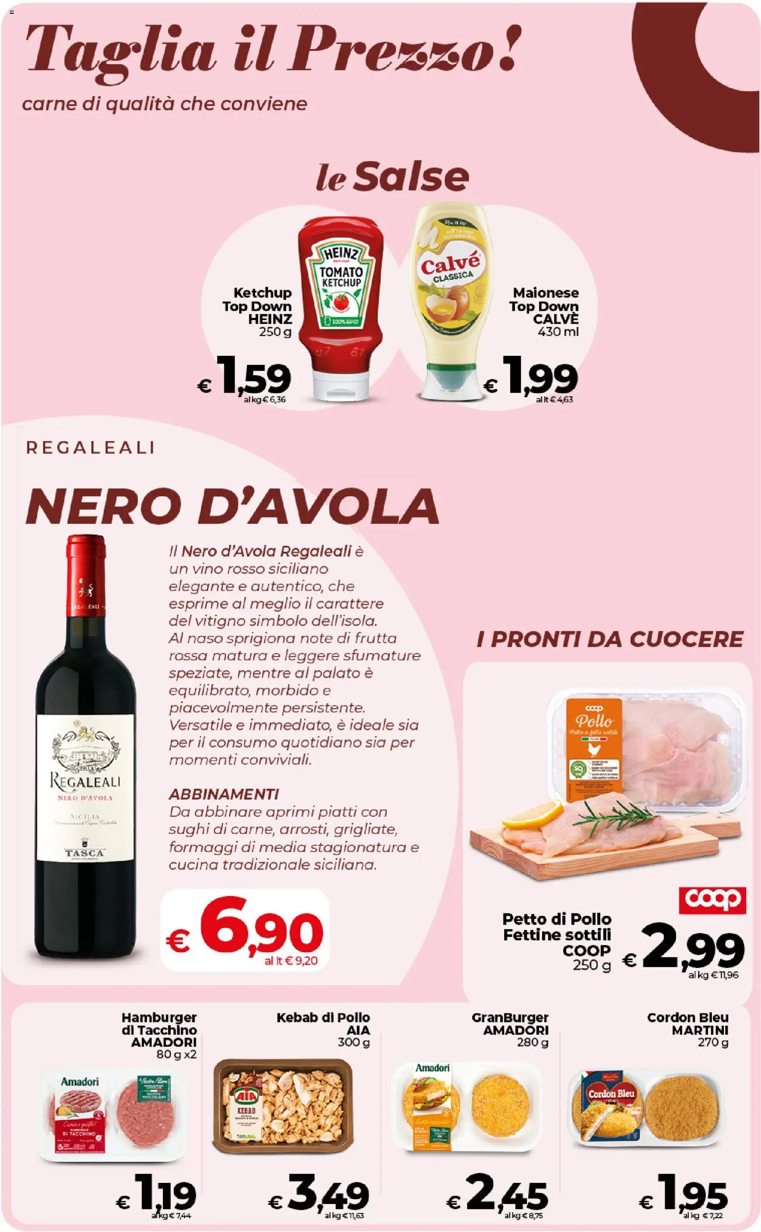 Volantino COOP del 27.01.2026 | Pagina: 15 | Prodotti: Tacchino, Top, Hamburger, Vino rosso