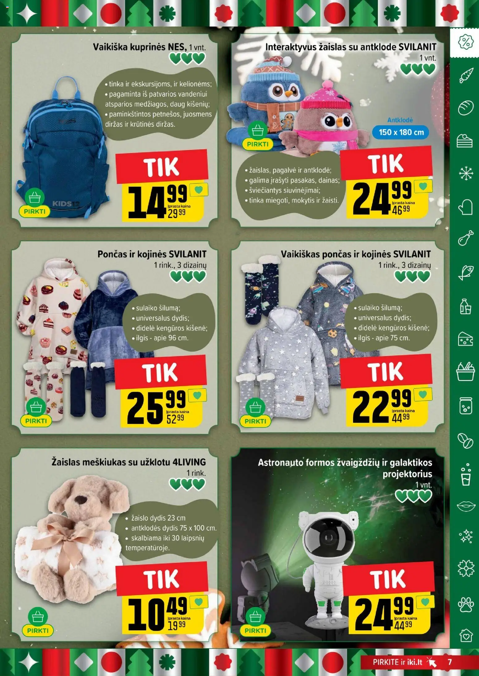 IKI akcijos nuo 08.12.2025 | Puslapis: 7 | Prekių: Pagalvė, Antklodė, Kojinės, Diržas