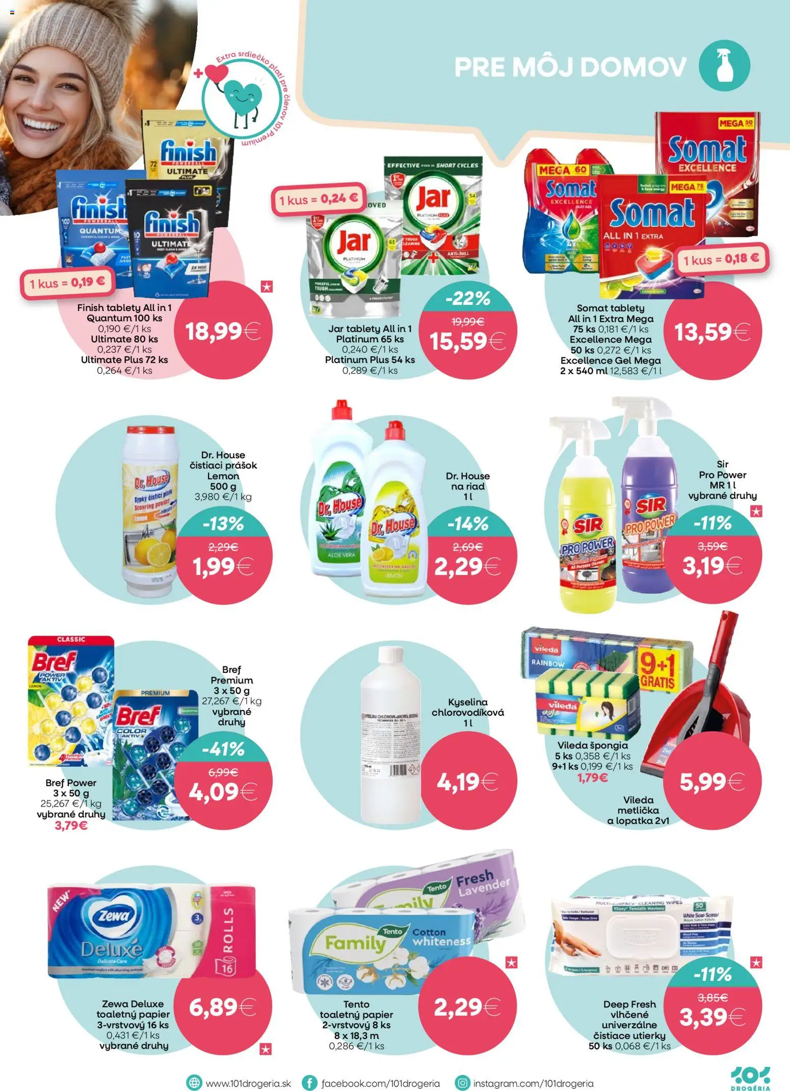 Nové 101 drogerie akcie – leták je platný od 07.01.2026 | Strana: 7 | Produkty: Toaletný papier, Čistiace utierky, Jar