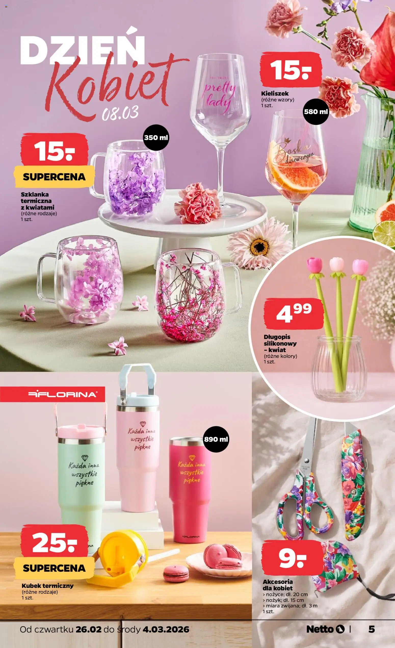Netto gazetka - Non Food od 26.02.2026 | Strona: 5 | Produkty: Szklanka, Szklanka termiczna