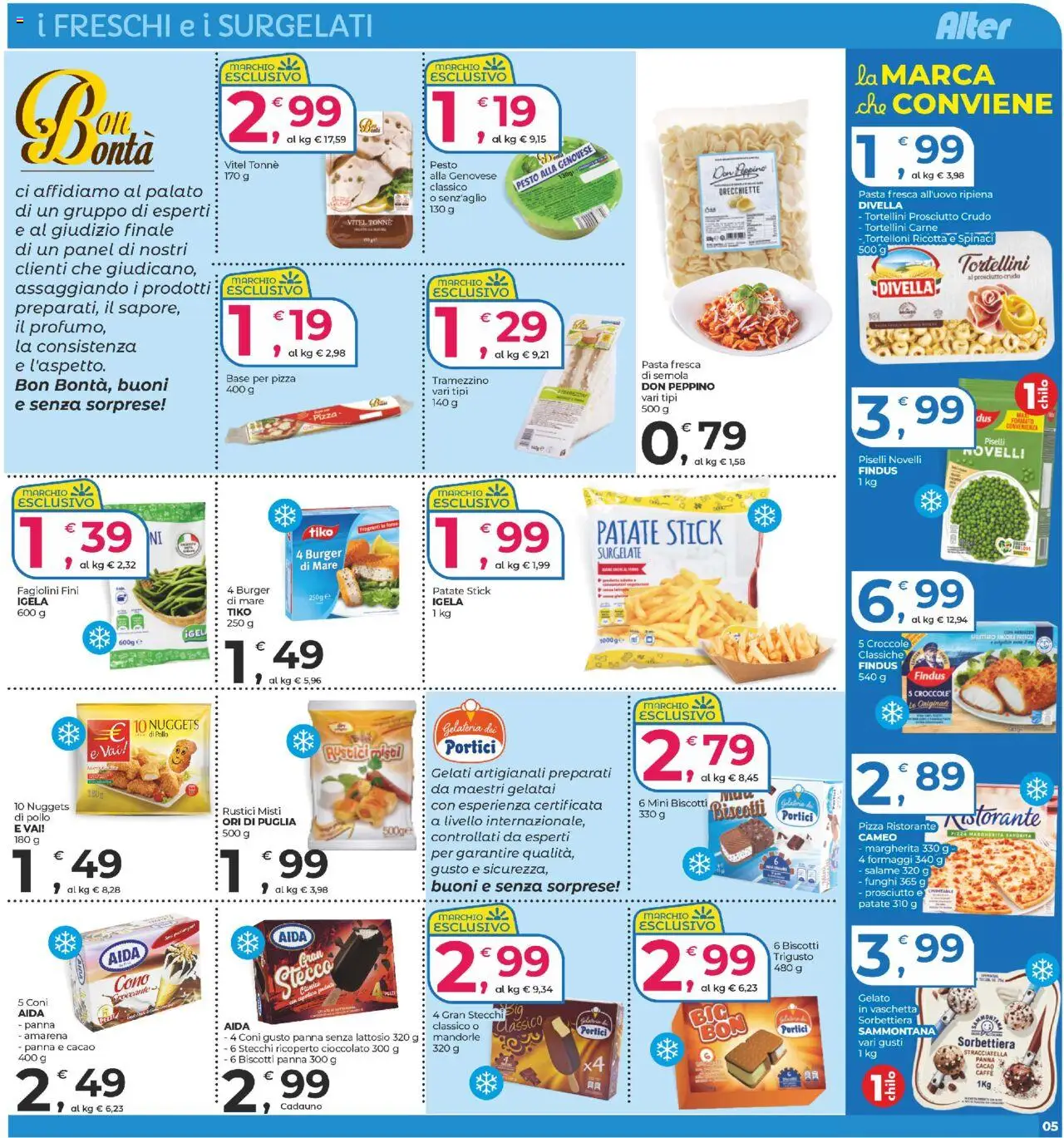 Volantino Alter Discount del 18.09.2025 | Pagina: 5 | Prodotti: Pollo, Biscotti, Nuggets, Fagiolini