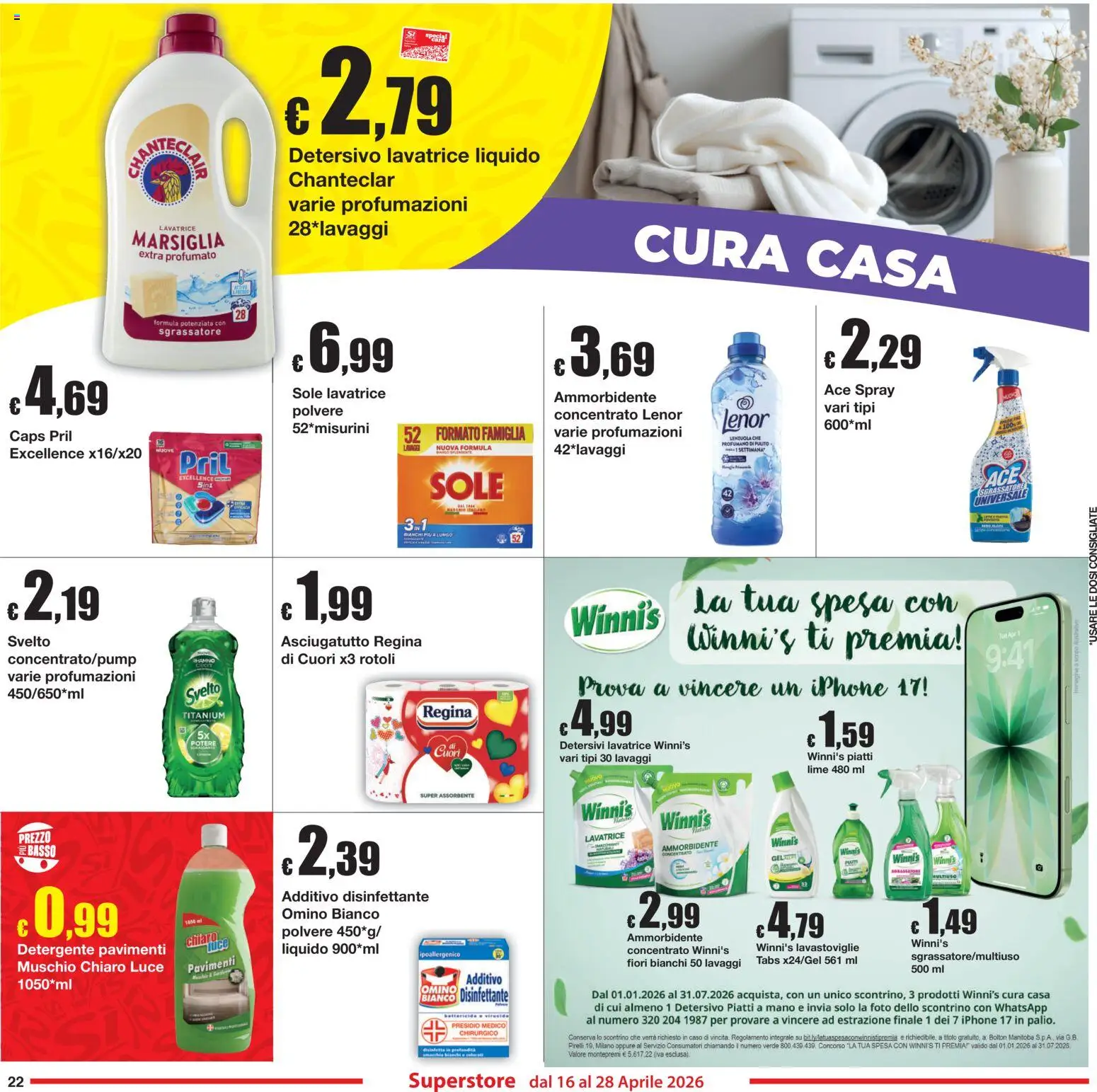 Volantino Sì con Te del 16.04.2026 | Pagina: 22 | Prodotti: Sgrassatore, Lime, Lavatrice, Lavastoviglie