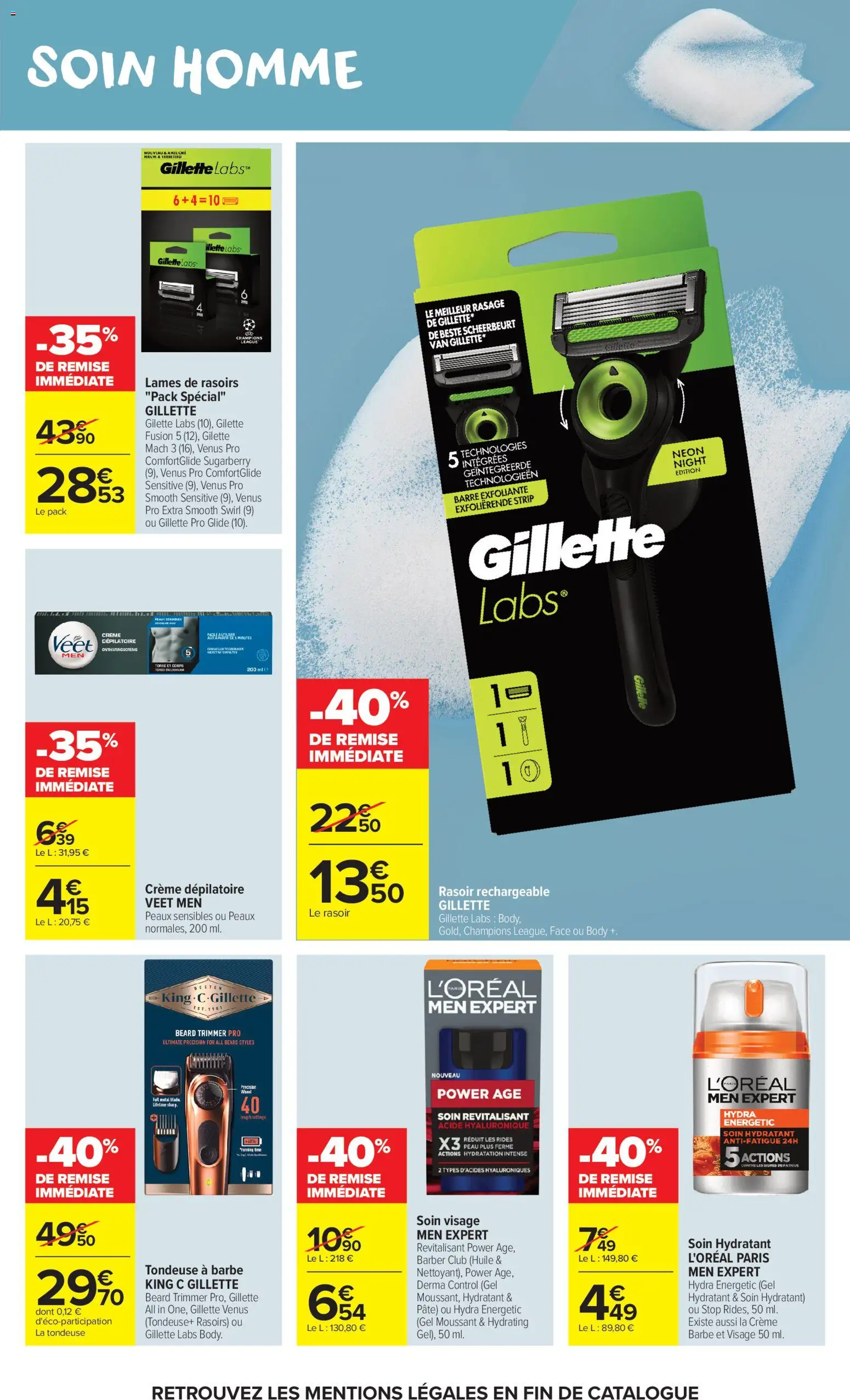 {H1} | Page: 15 | Produits: Rasoir, Tondeuse, Crème dépilatoire, Crème