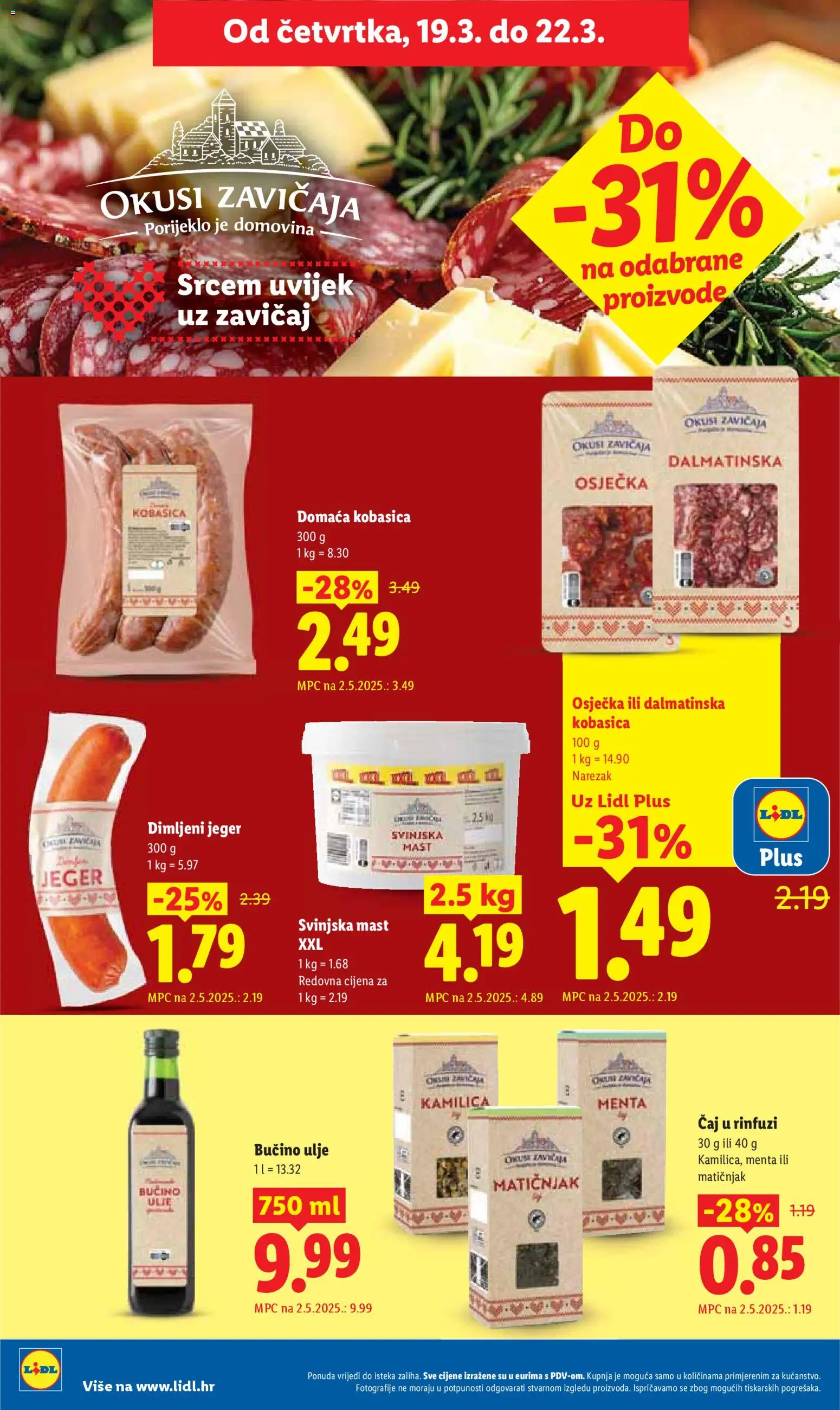 Lidl katalog | vrijedi od 16.03.2026 | Stranica: 54 | Proizvodi: Mast, Ulje, Čaj, Svinjska mast