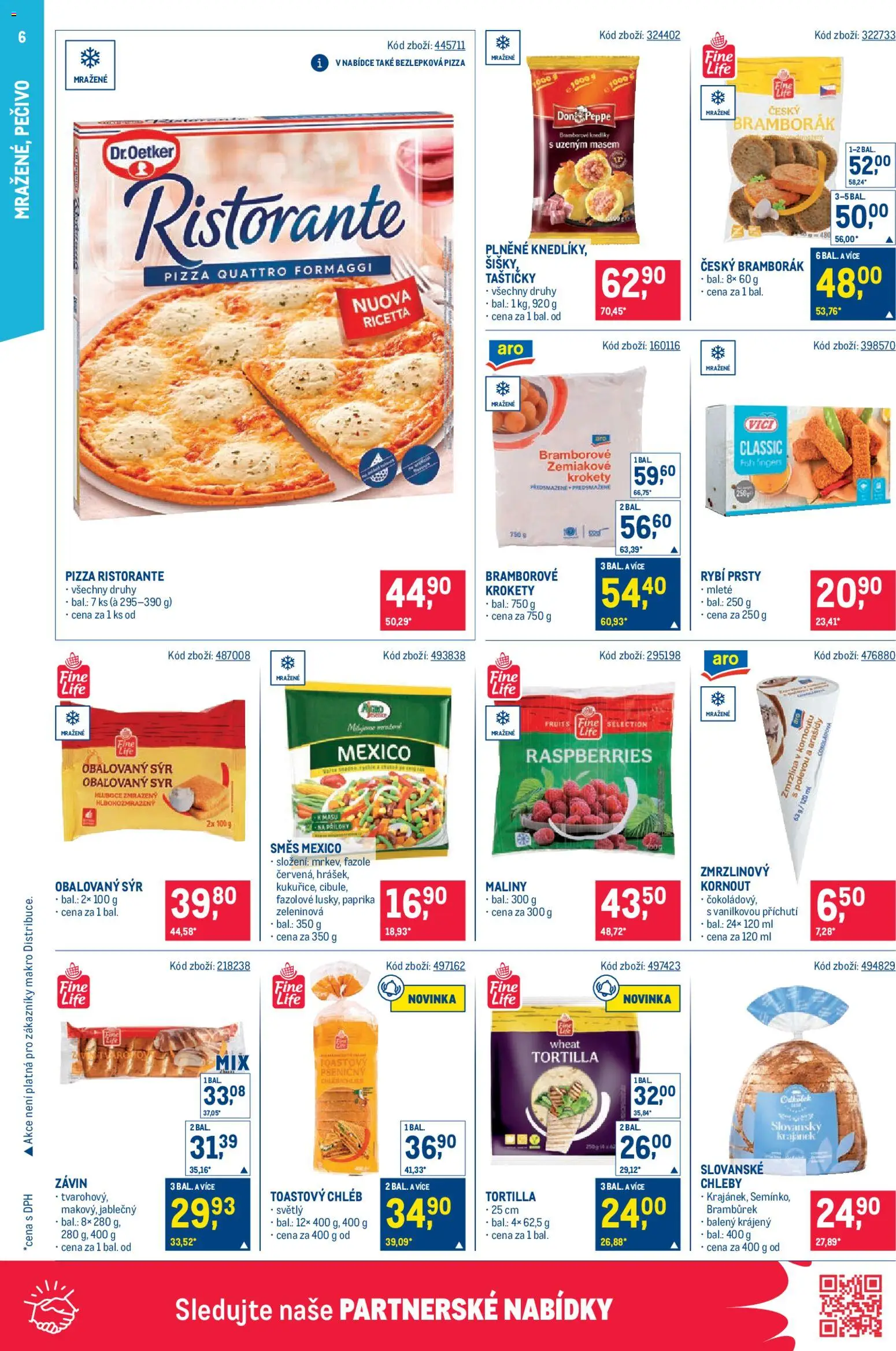 Makro leták - Maloobchod od 14.01.2026 | Strana: 6 | Produkty: Sýr, Pizza Ristorante, Pečivo, Rybí prsty