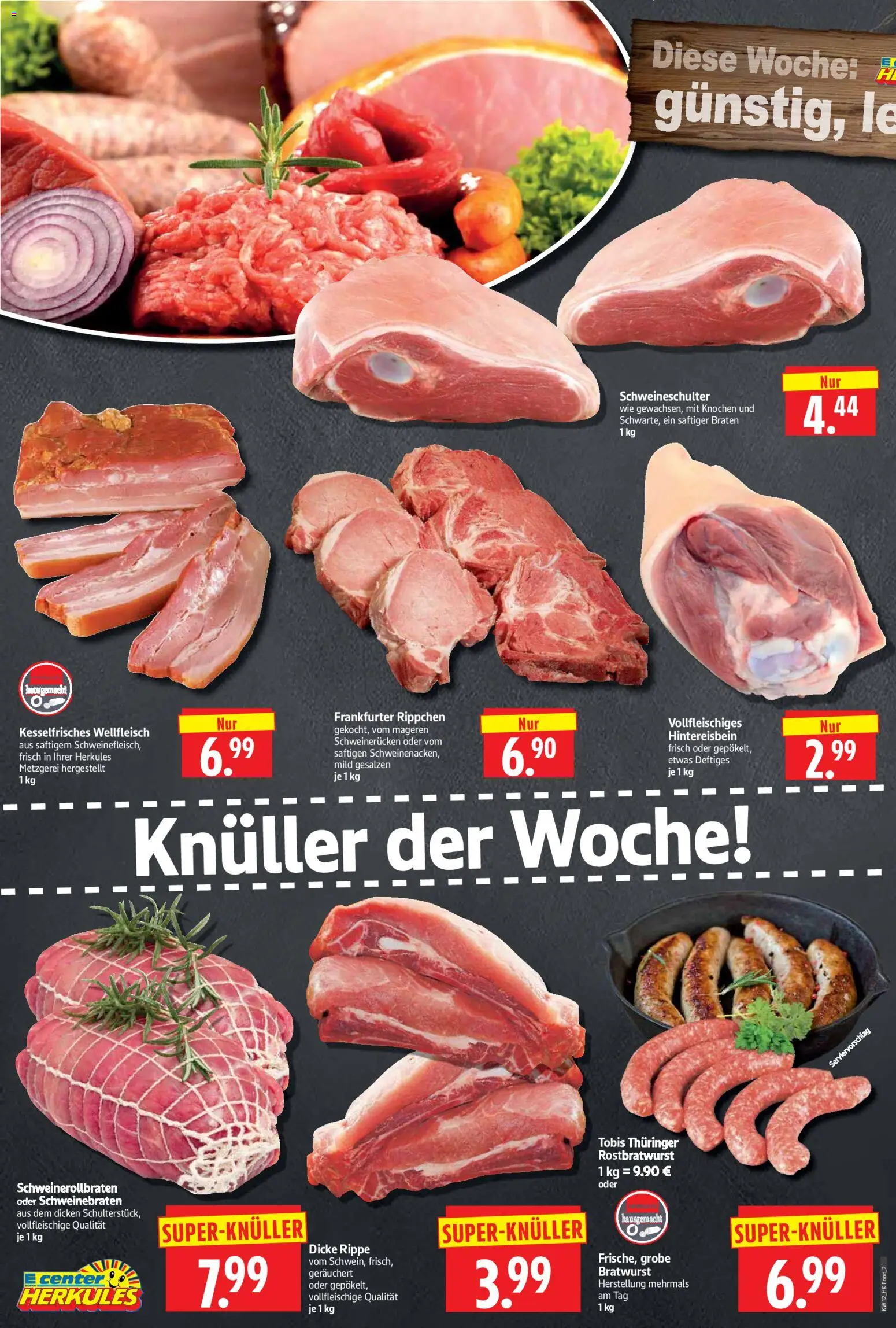 HERKULES Prospekt 	 – gültig ab 16.03.2026 | Seite: 2 | Produkte: Bratwurst, Schweinerucken