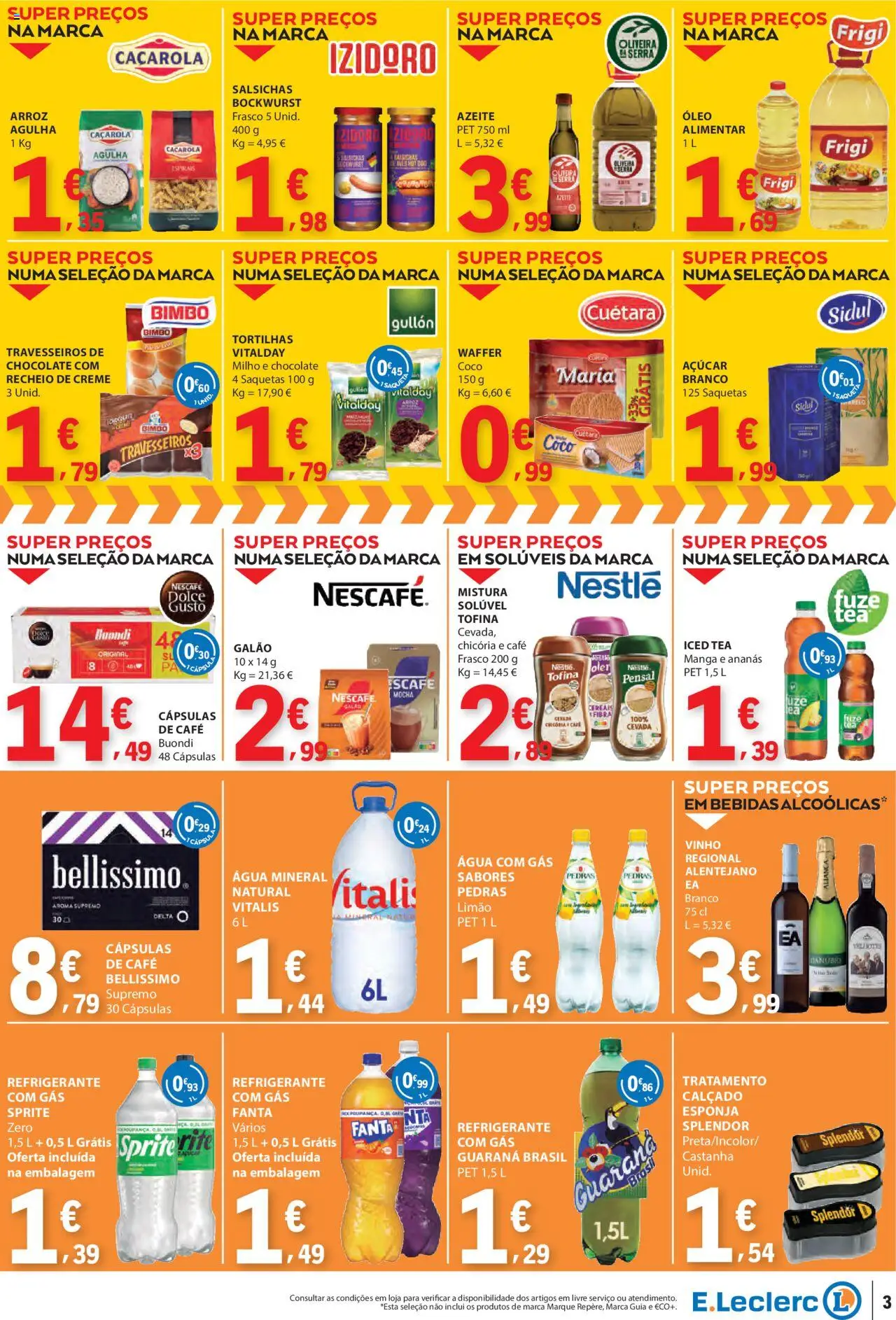 E.Leclerc Catálogo Fim de Semana │ válido de 08.08.2025 | Página: 3 | Produtos: Esponja, Nestlé, Óleo, Creme