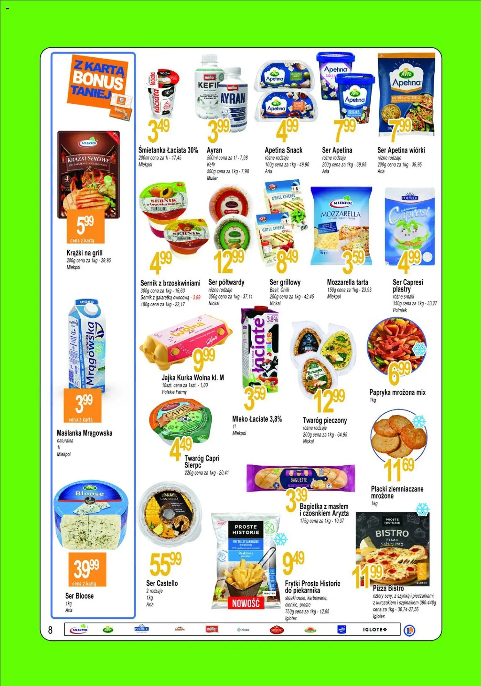 E.Leclerc gazetka - Tychy od 28.04.2026 | Strona: 8 | Produkty: Karta, Kefir, Bagietka, Pizza