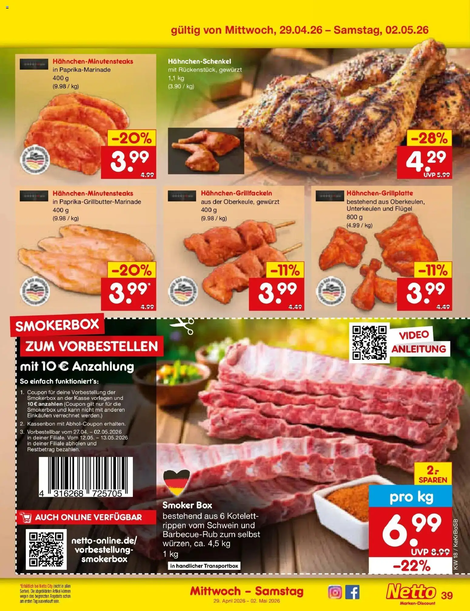 Netto Marken-Discount Prospekt Jüchen	 – gültig ab 27.04.2026 | Seite: 53 | Produkte: Hahnchenschenkel, Box, Video