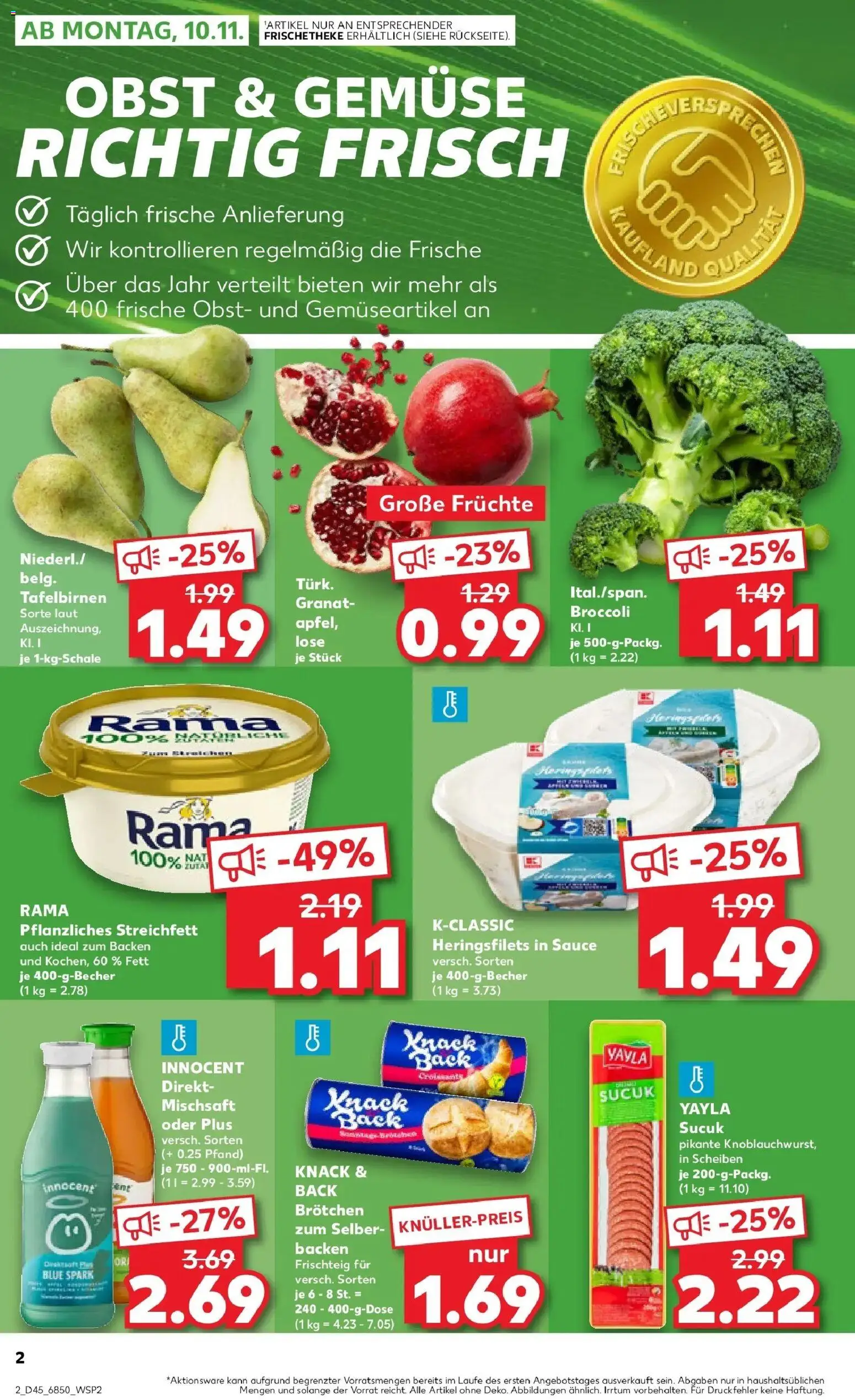 Kaufland prospekt Dingolfing	 – gültig ab 10.11.2025 | Seite: 2 | Produkte: Rama, Äpfel, Gemüse, Obst