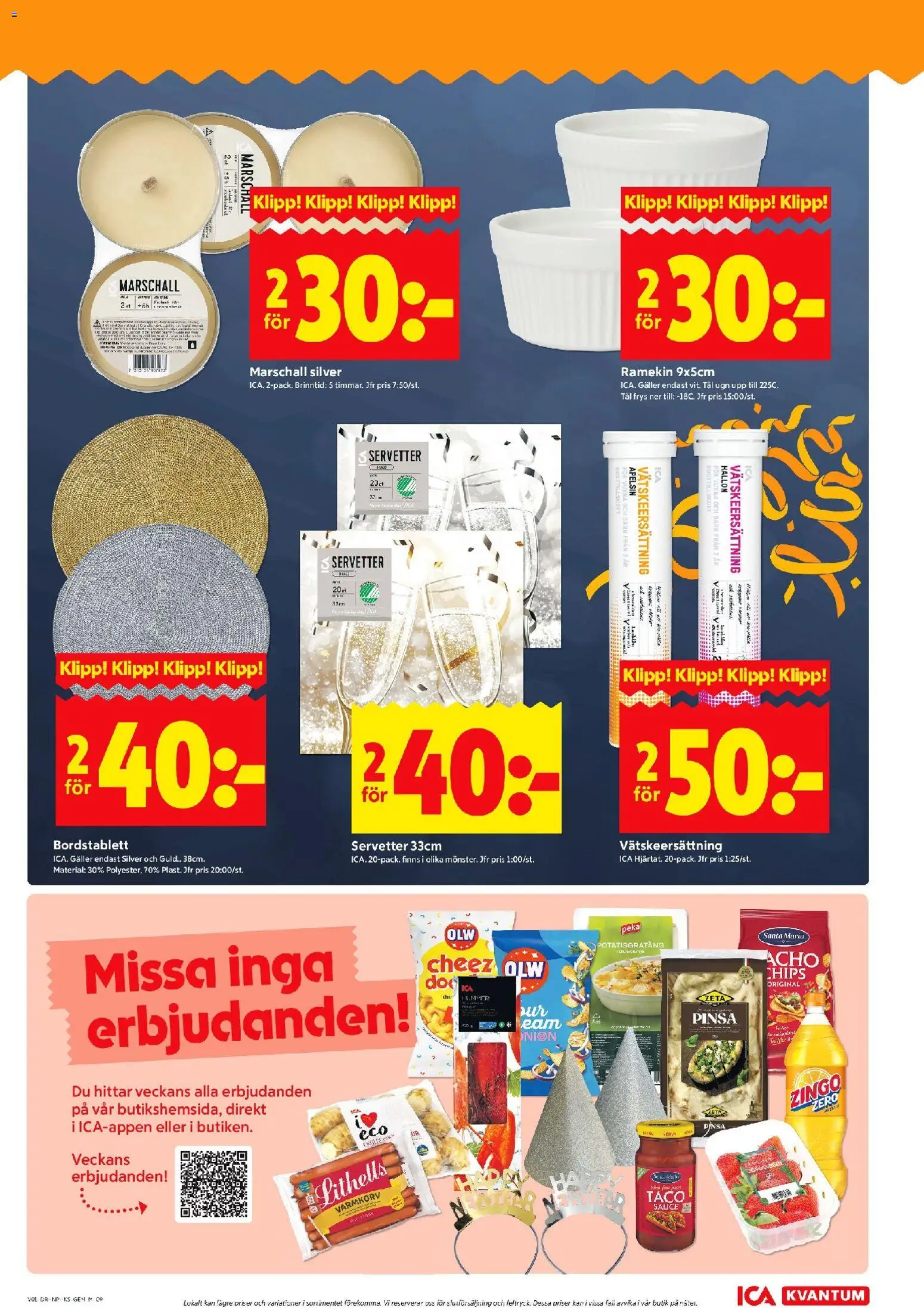 ICA Kvantum reklamblad aktuell från 29.12.2025 | Sida: 9 | Produkter: Varmkorv, Galler, Hallon, Frys