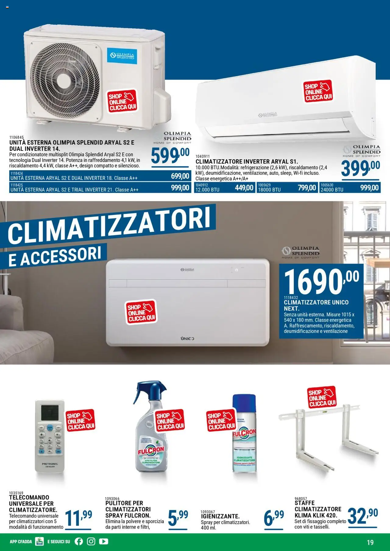 Volantino CFadda del 01.10.2025 | Pagina: 19 | Prodotti: Climatizzatore, Telecomando, Condizionatore